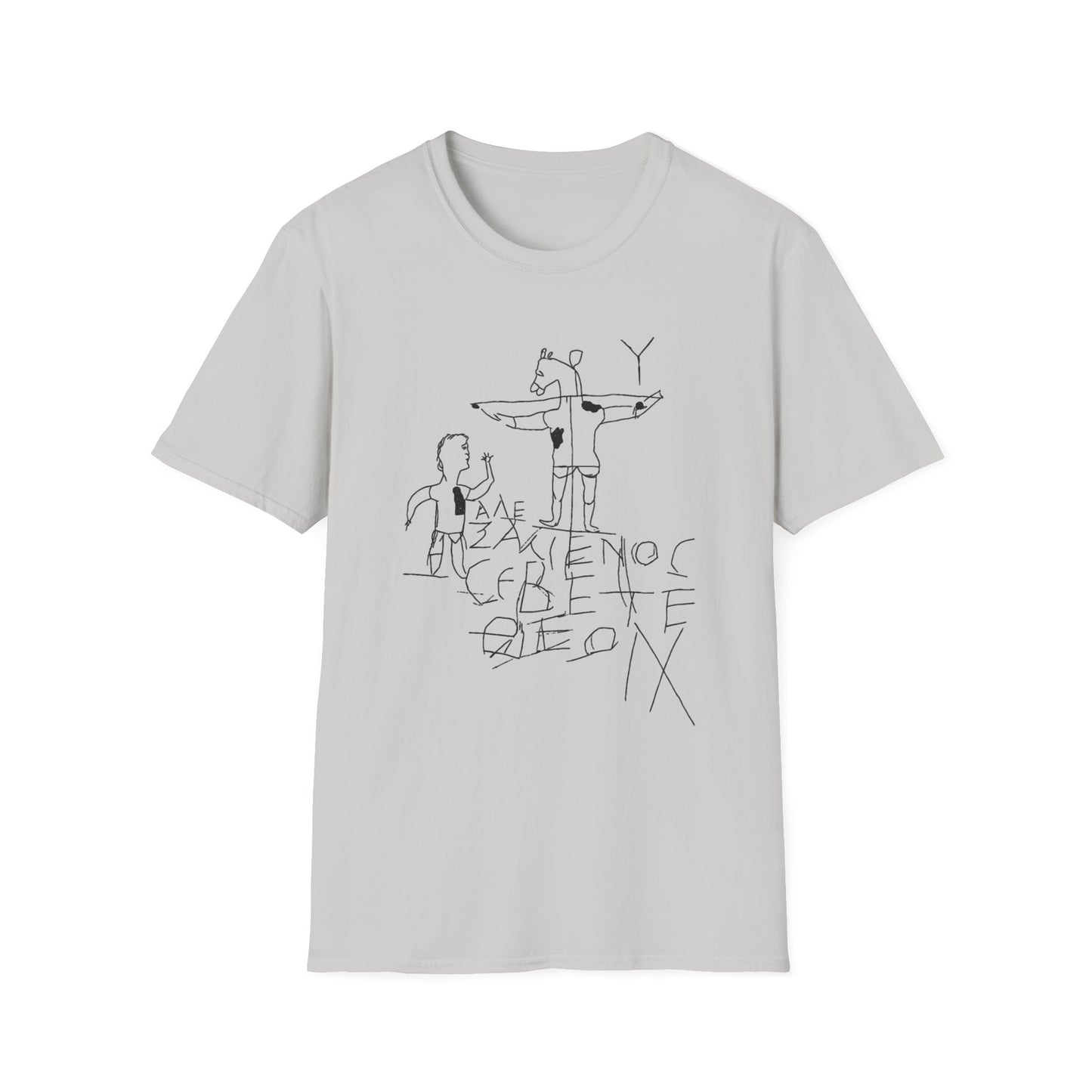 alexamenos graffito blasfemo young man worships donkey early graffiti 200 bc white and black tshirt