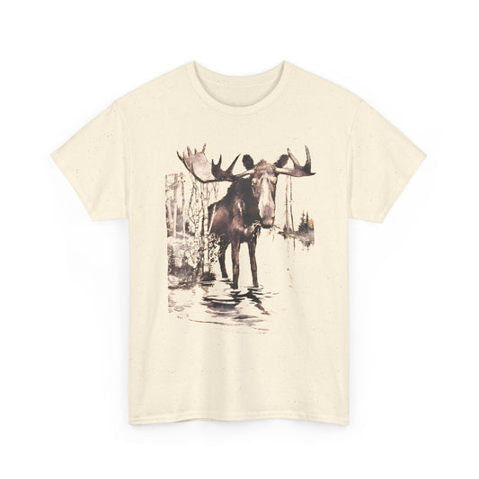 1908 outdoor life magazine cover with moose illustration custom edit tshirt