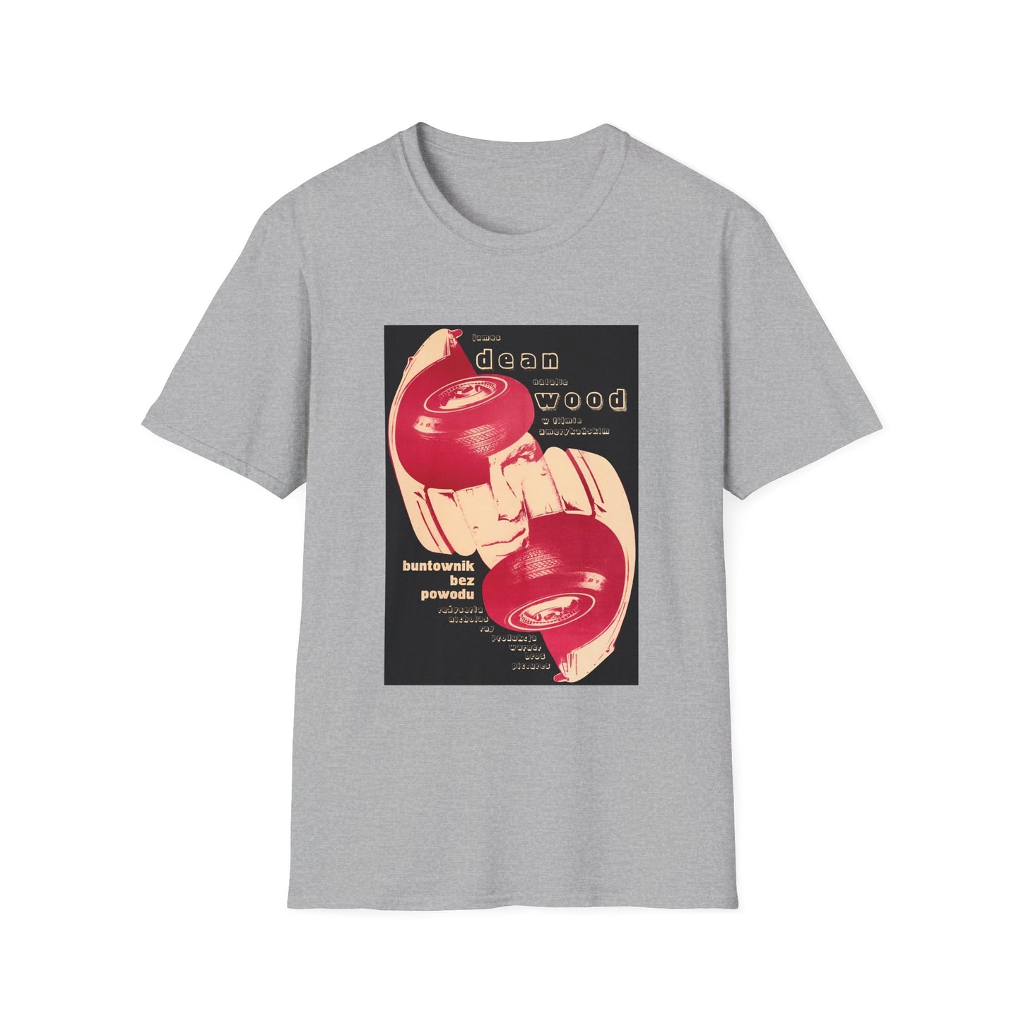 1970 polish movie poster for rebel without a cause 1955 with james dean tshirt