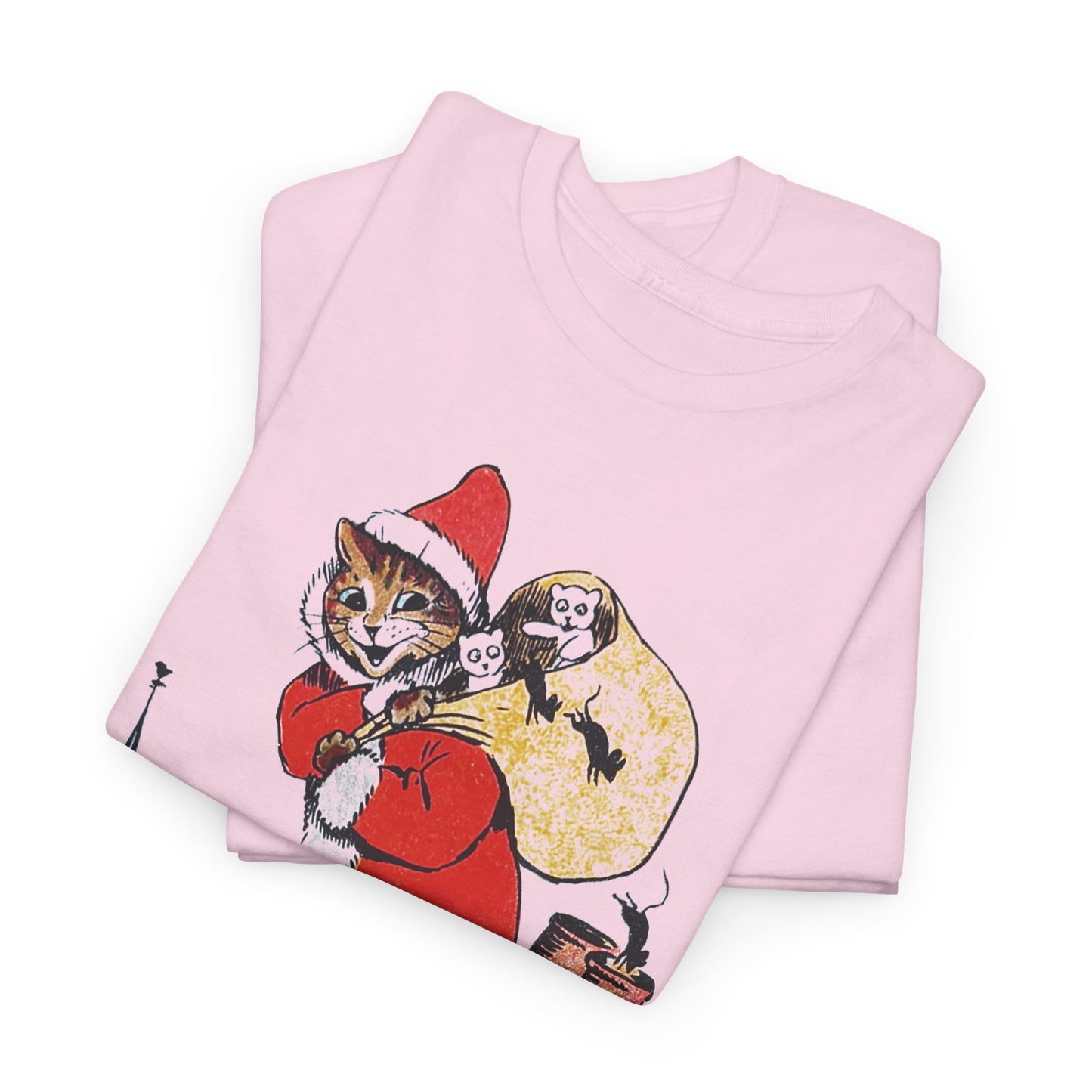 louis wain santa claus cat tshirt