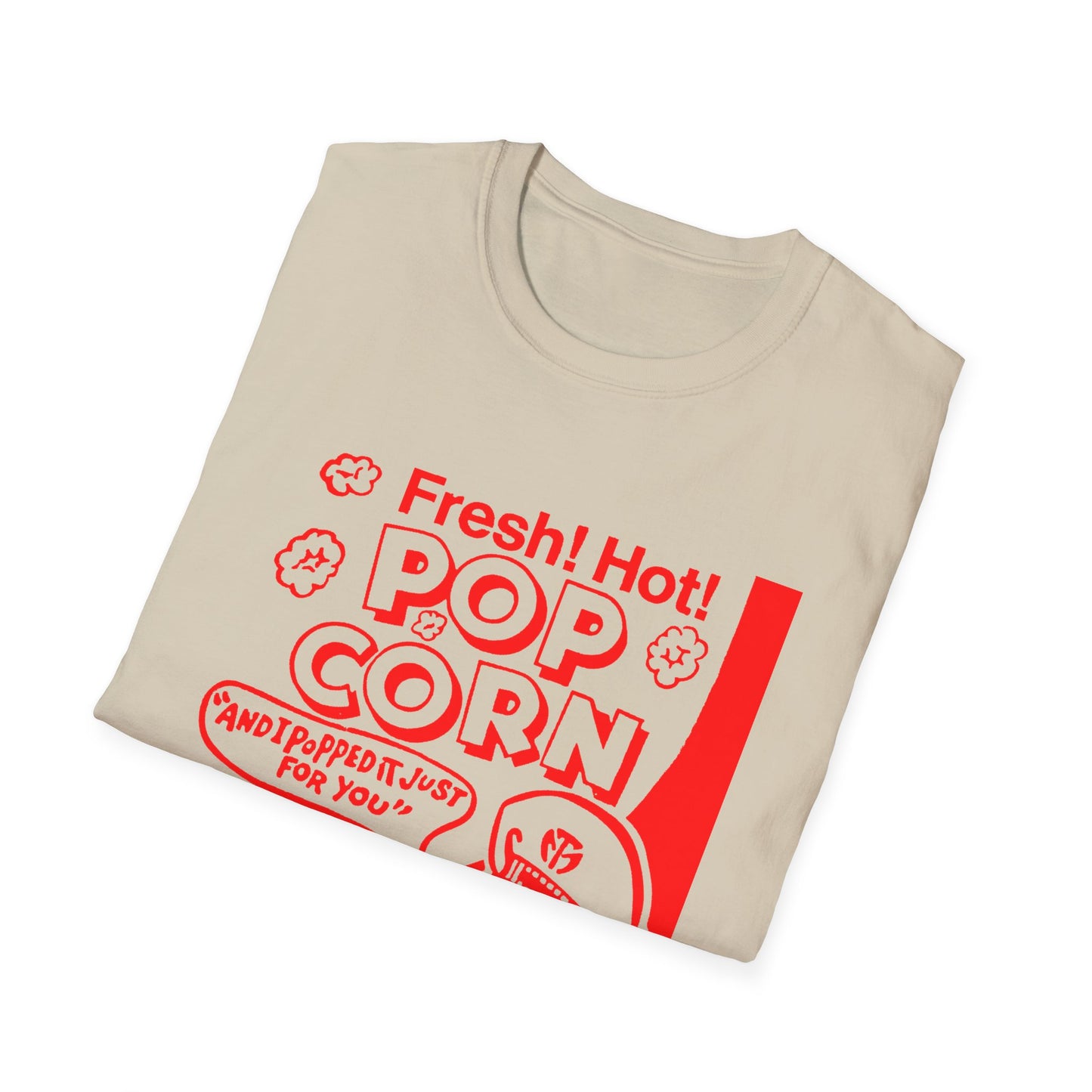 1940s popcorn box logo for martin theatres with a cute little popcorn mascot tshirt