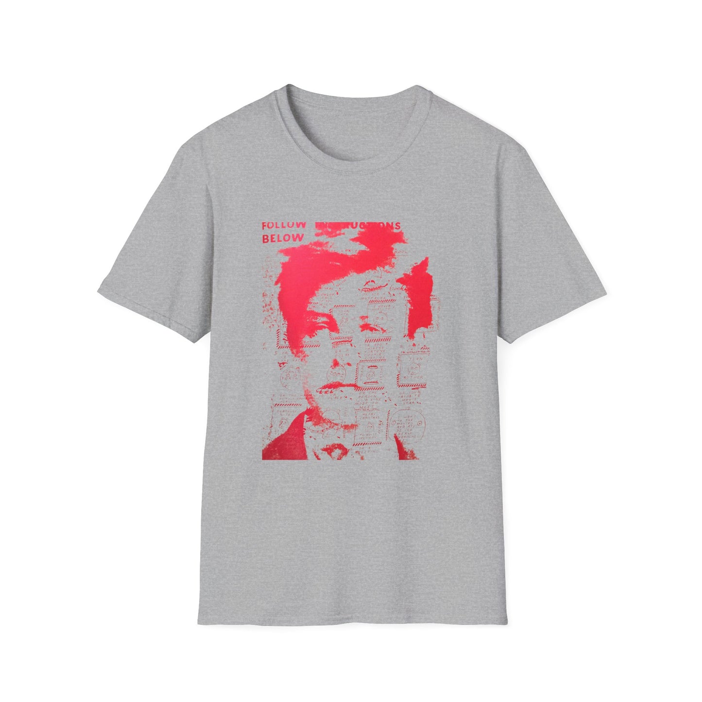 ray johnson arthur rimbaud art in red tshirt