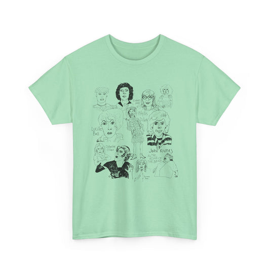 original drawing women of comedy collage tshirt