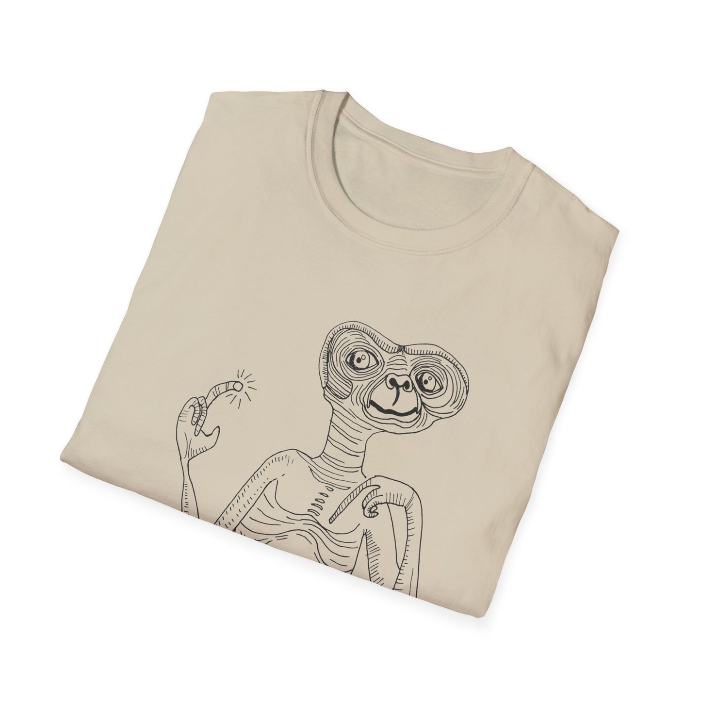 original drawing E.T the extraterrestrial on a tshirt