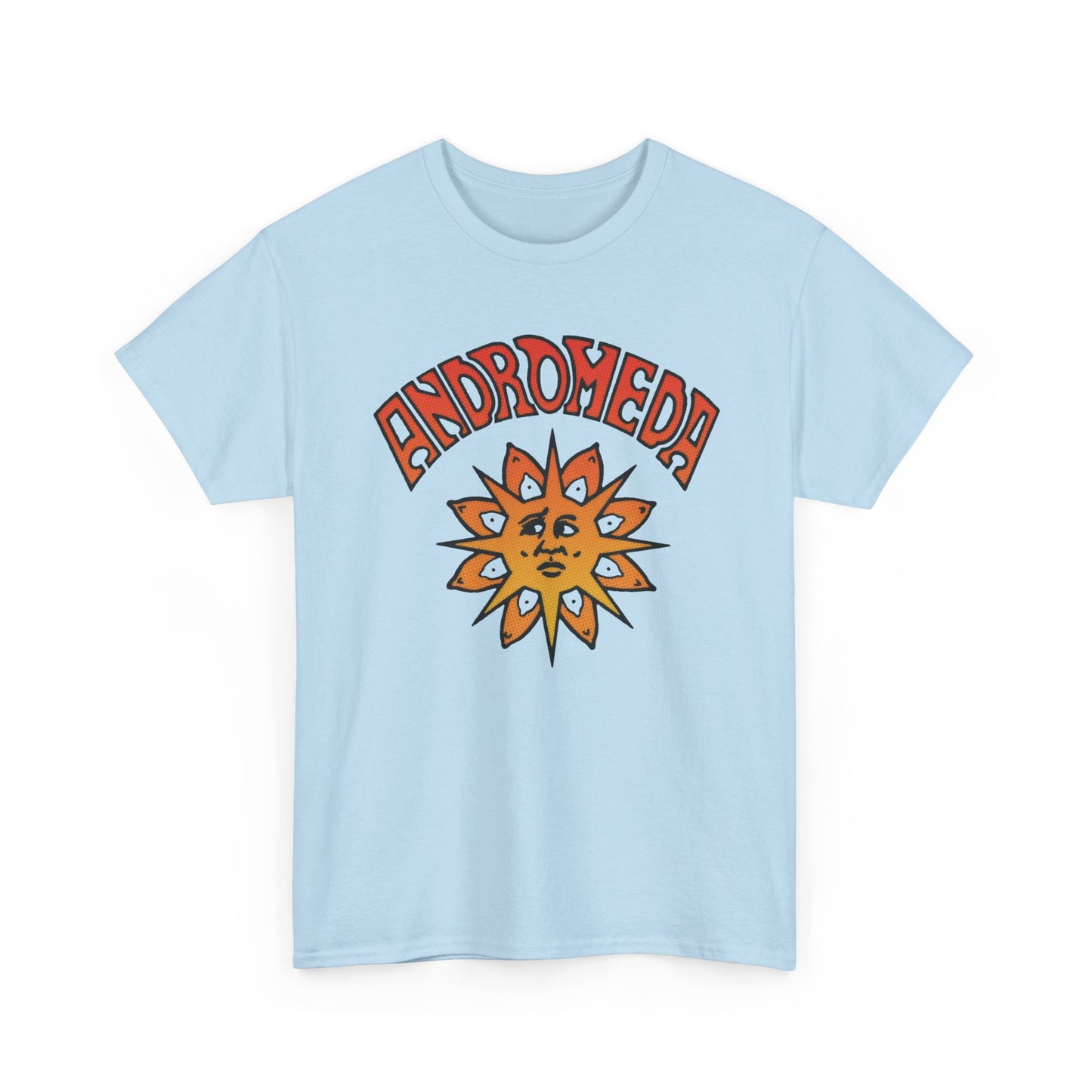 1960s english psychedelic rock band andromeda orange variant tshirt