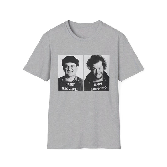 harry and marv wet bandits mugshot tshirt