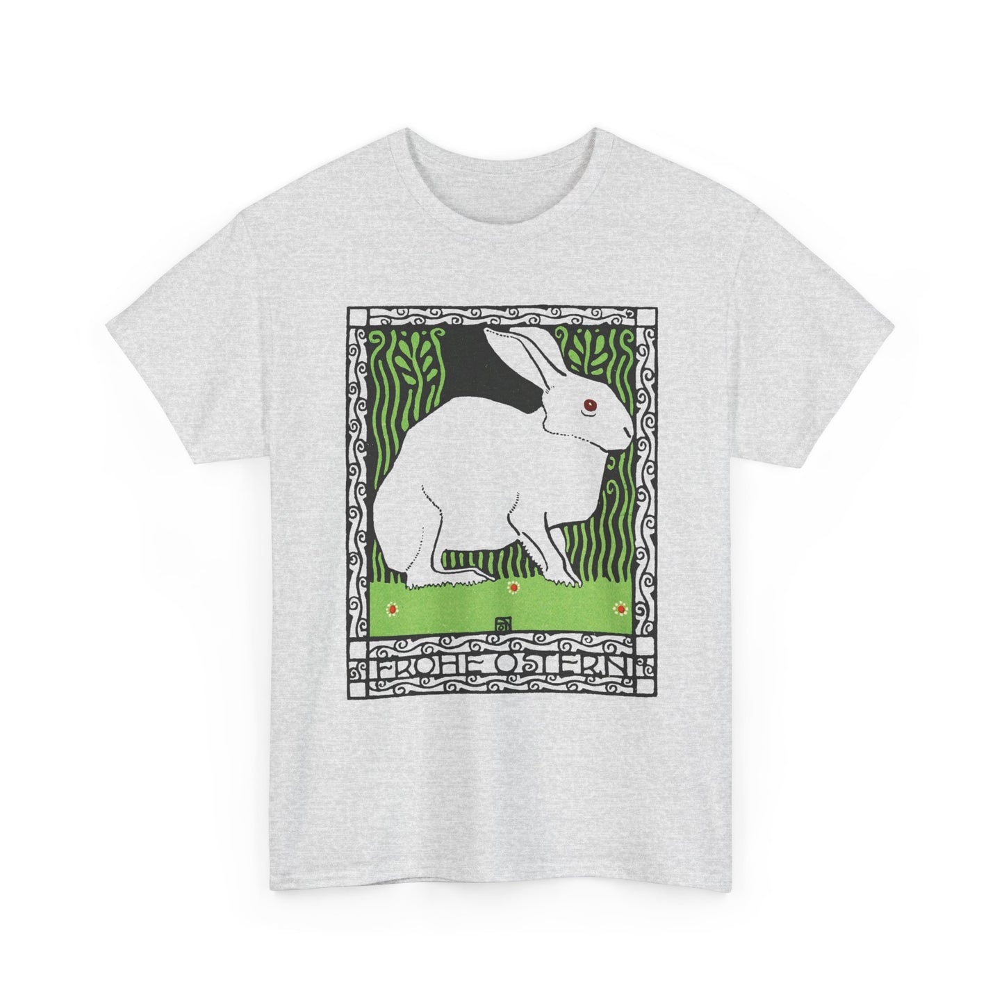 1909 josef von diveky happy easter (frohe ostern) color lithograph bunny reproduction tshirt