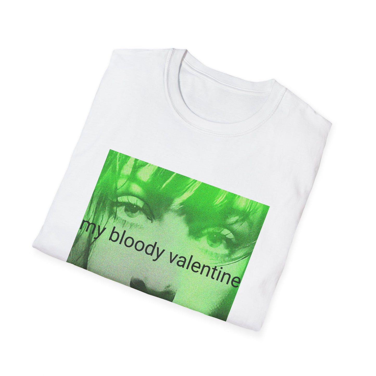 my bloody valentine belinda butcher close up in green tshirt