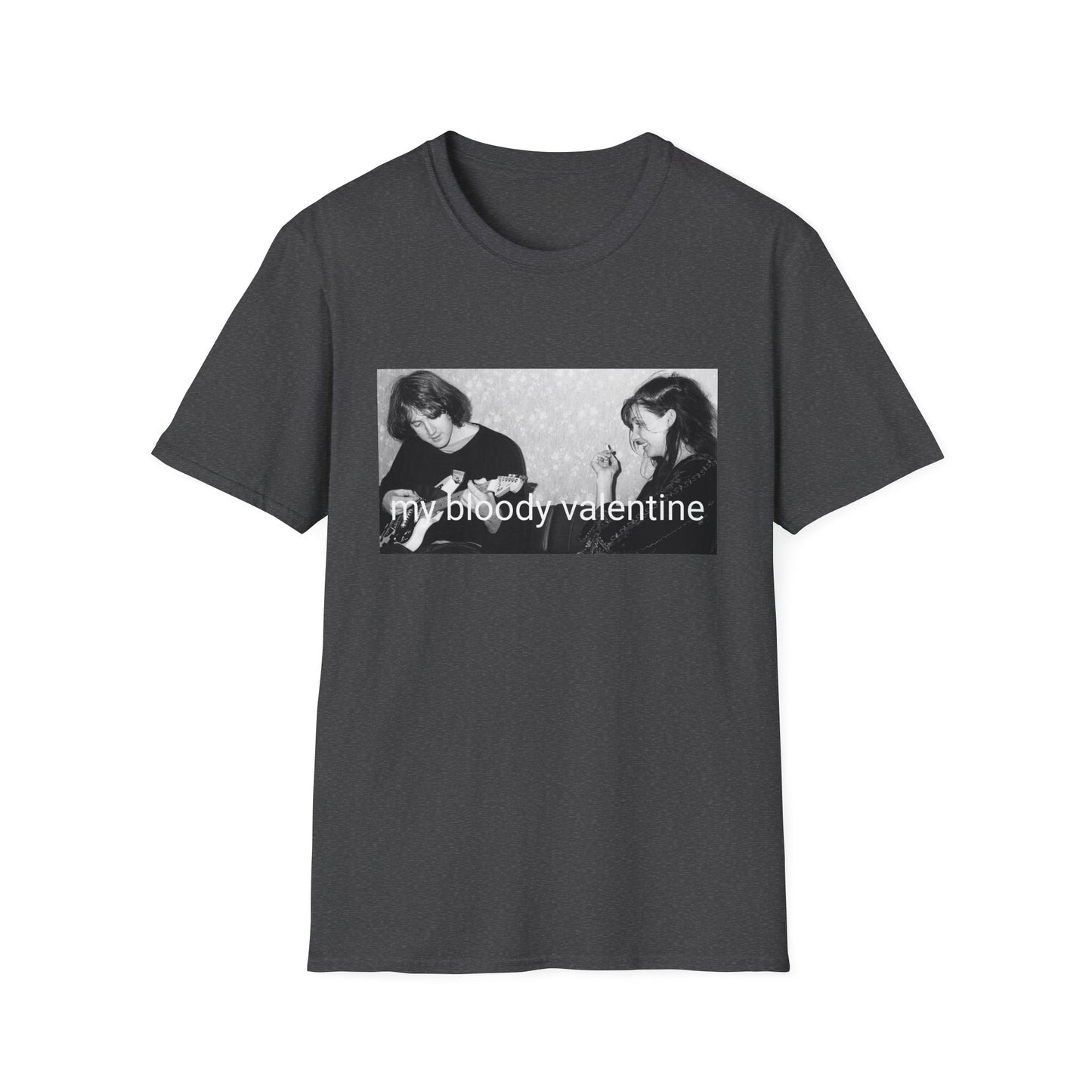 kevin shields and belinda butcher sitting on a couch tshirt