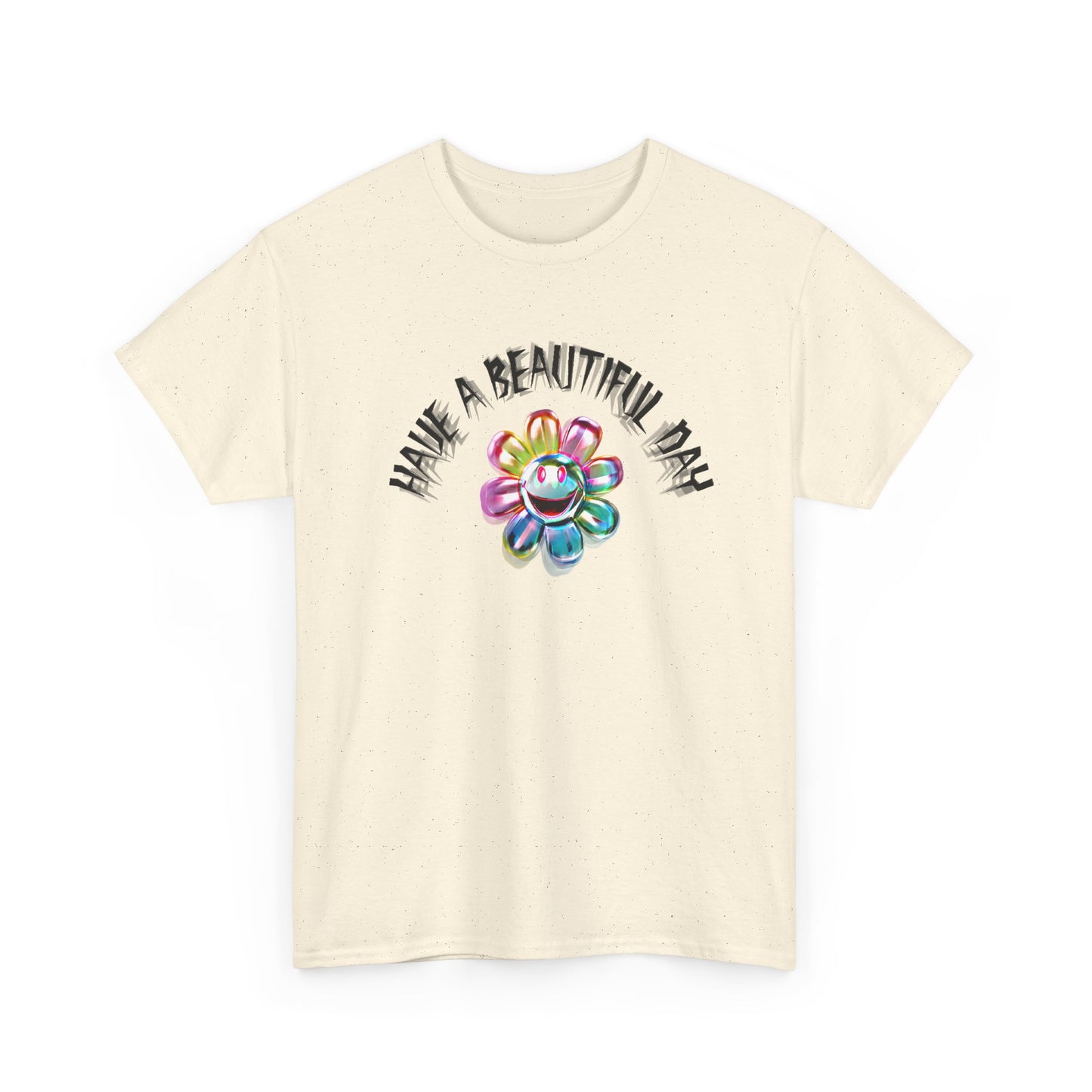 have a beautiful day chaotic rainbow daisy design tshirt