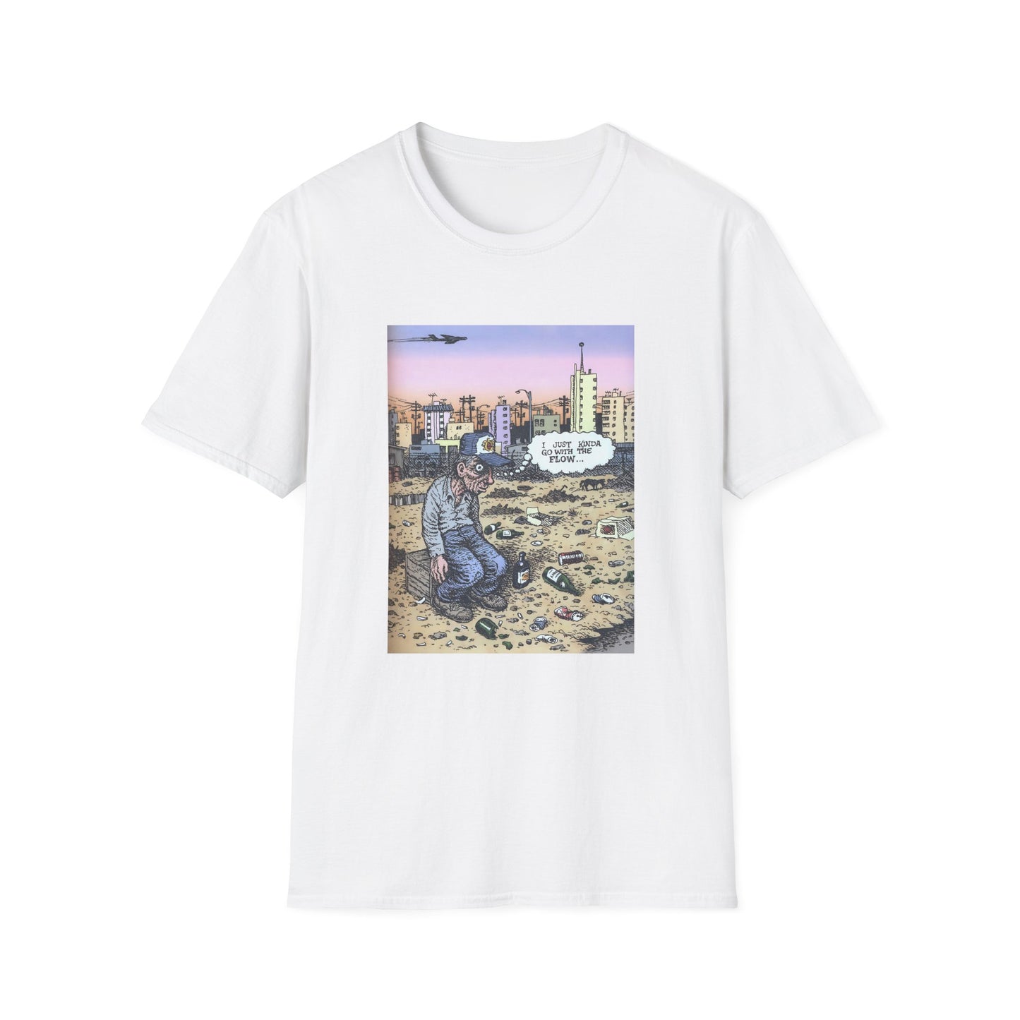 r. crumb i just kinda go with the flow tshirt