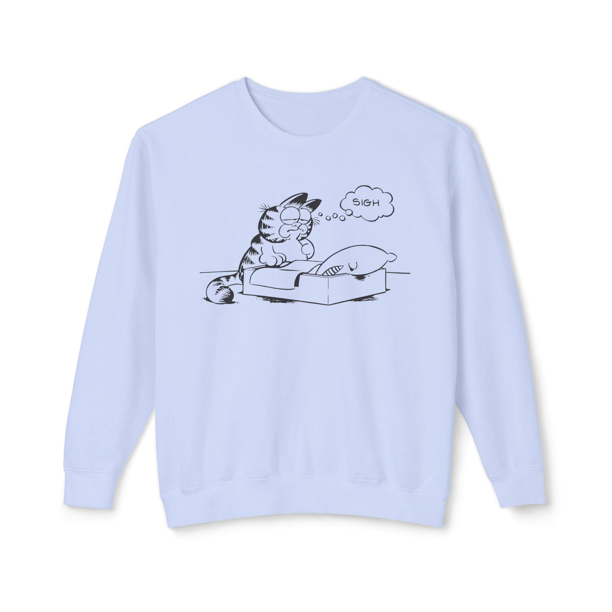 garf type cat sighing 100% cotton sweatshirt