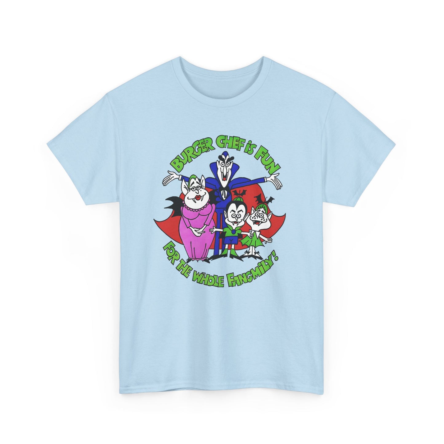 1970s burger chef is fun for the whole fangmily reproduction tshirt