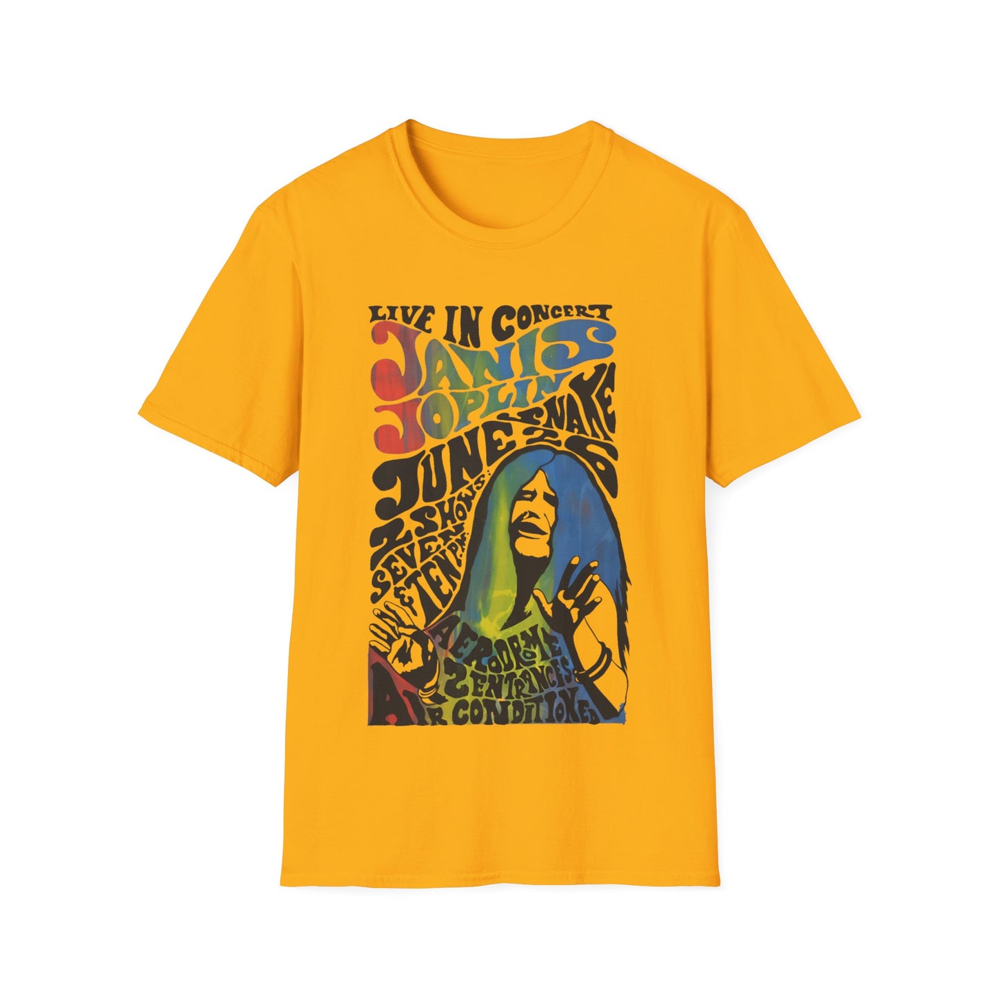 1968 janis joplin new york aerodrome concert poster tshirt