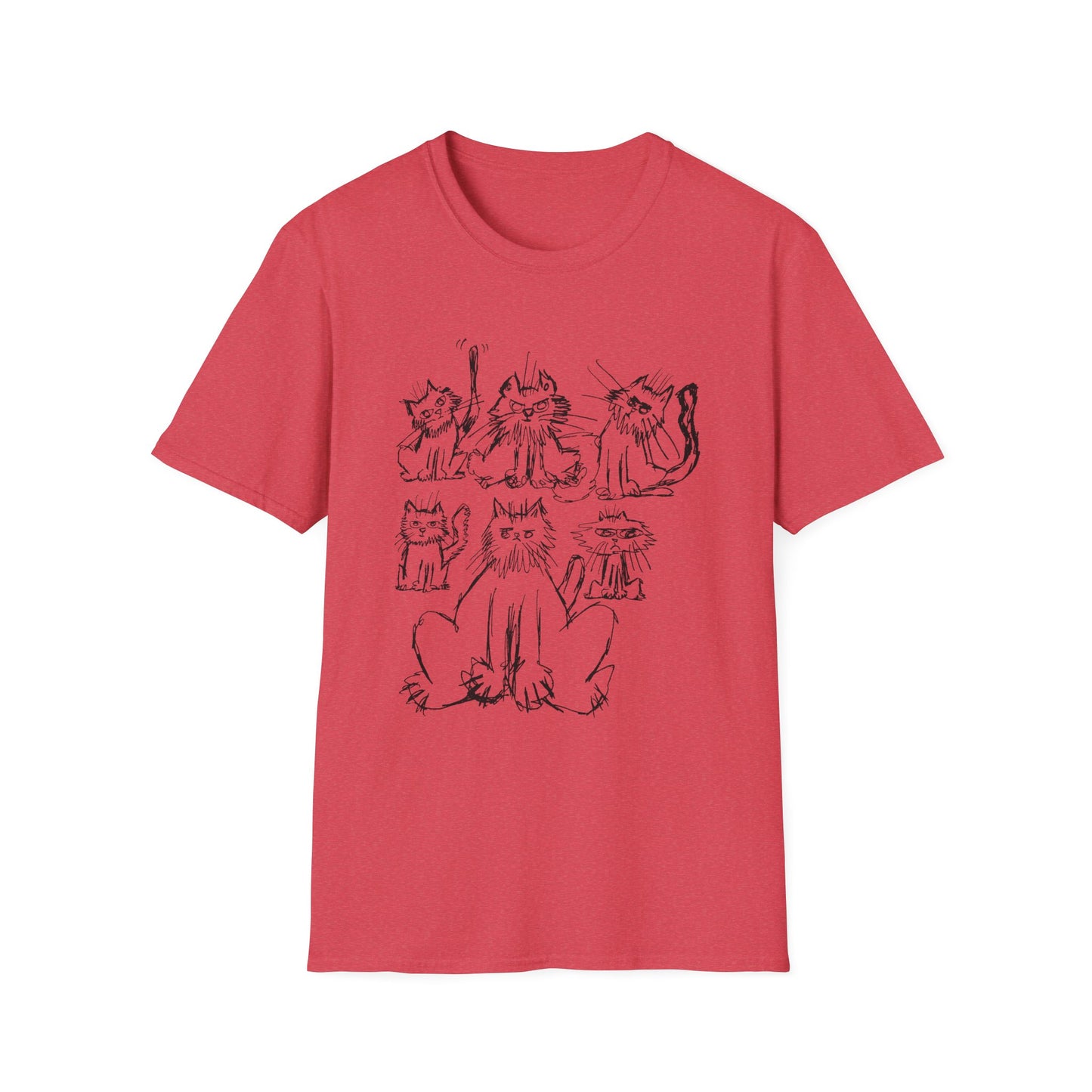 original drawing six cats tshirt