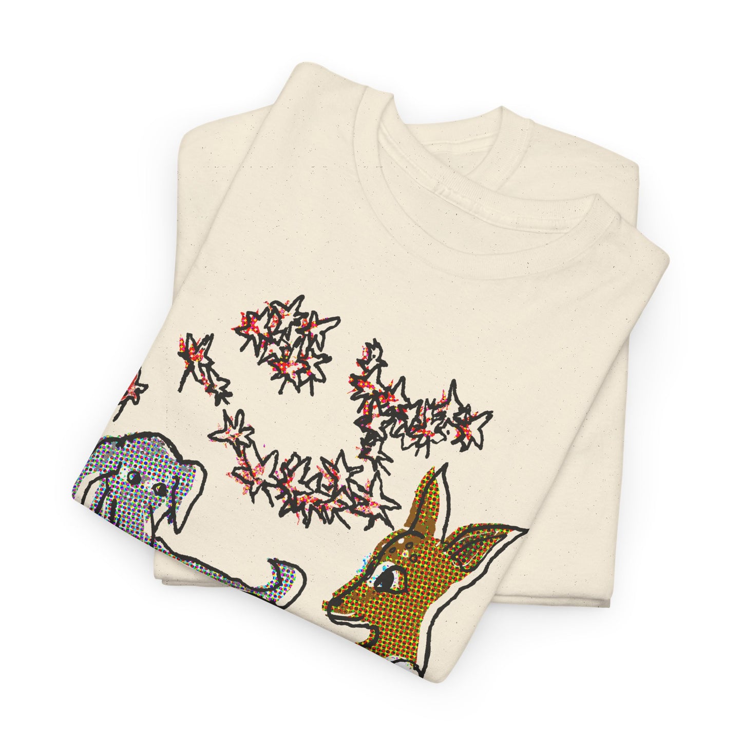 original drawing deer and dog love tshirt