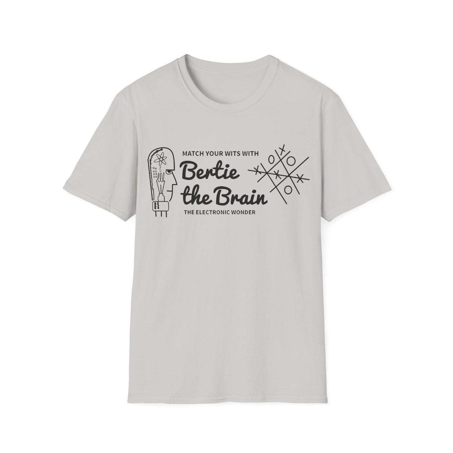 bertie the brain 1950 video game tshirt