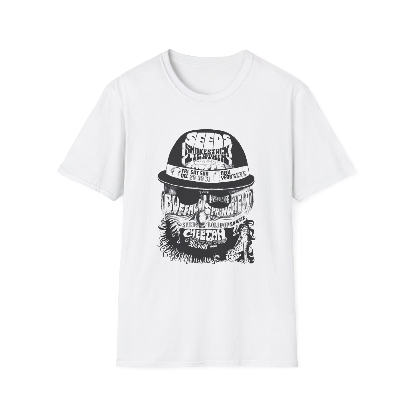 1960s show poster tshirt the seeds buffalo springfield lolipop shoppe tshirt