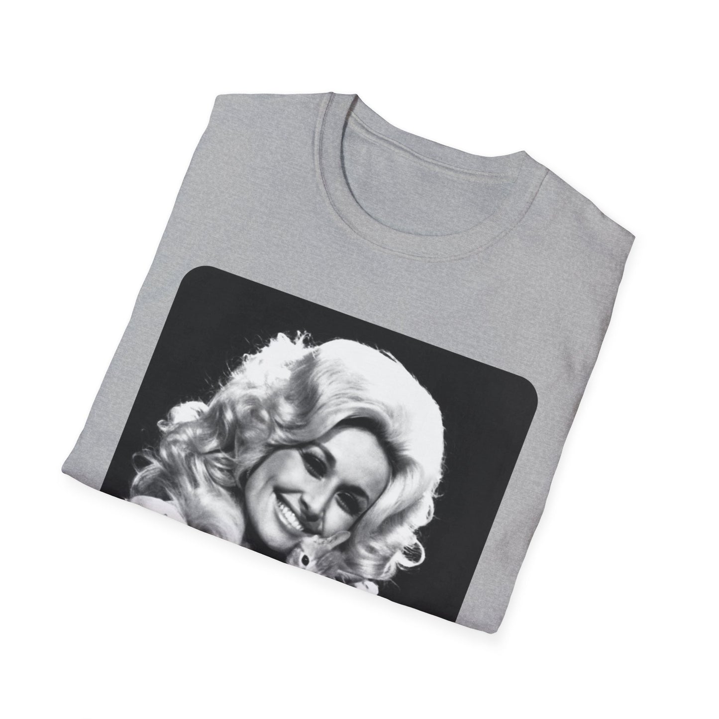 dolly parton and a kitten tshirt