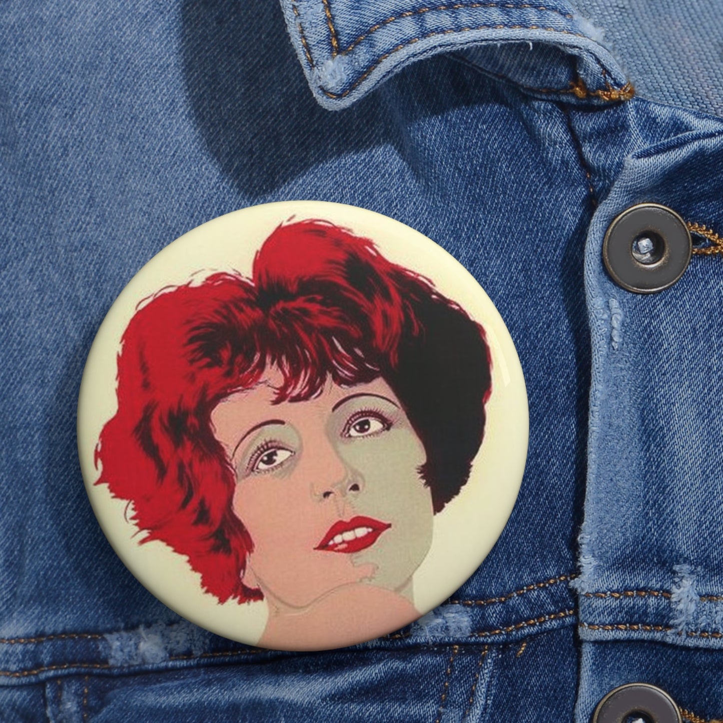 clara bow "It" pin button