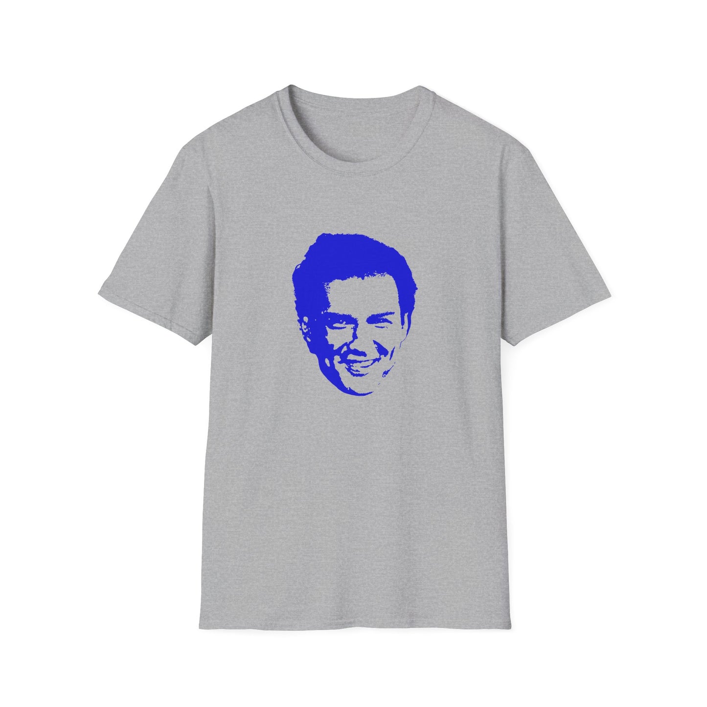 norm macdonald blue stencil face tshirt