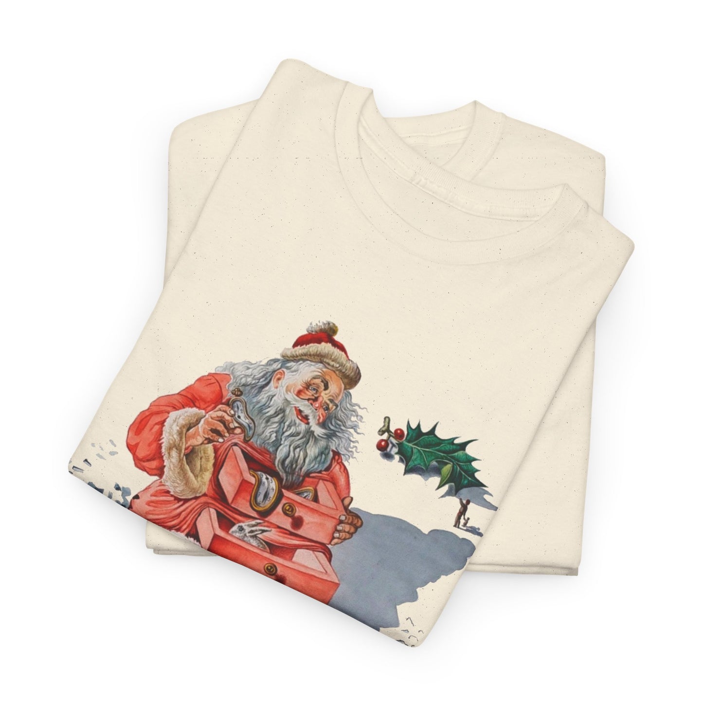 salvador dali's 1948 santa with drawers christmas card tshirt