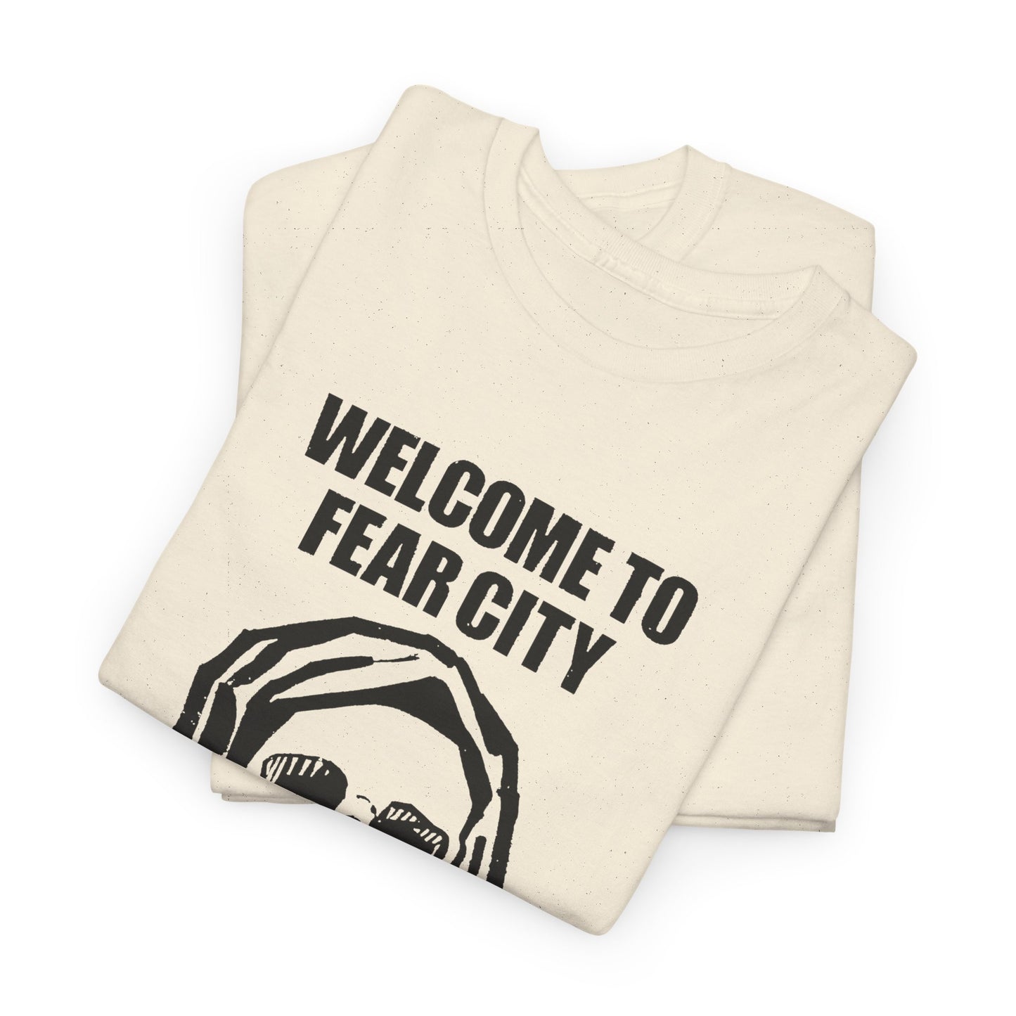 welcome to fear city 1975 new york pamphlet skull tshirt
