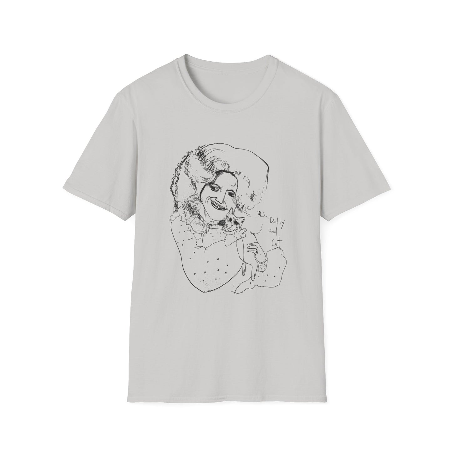 dolly and cat drawing tshirt