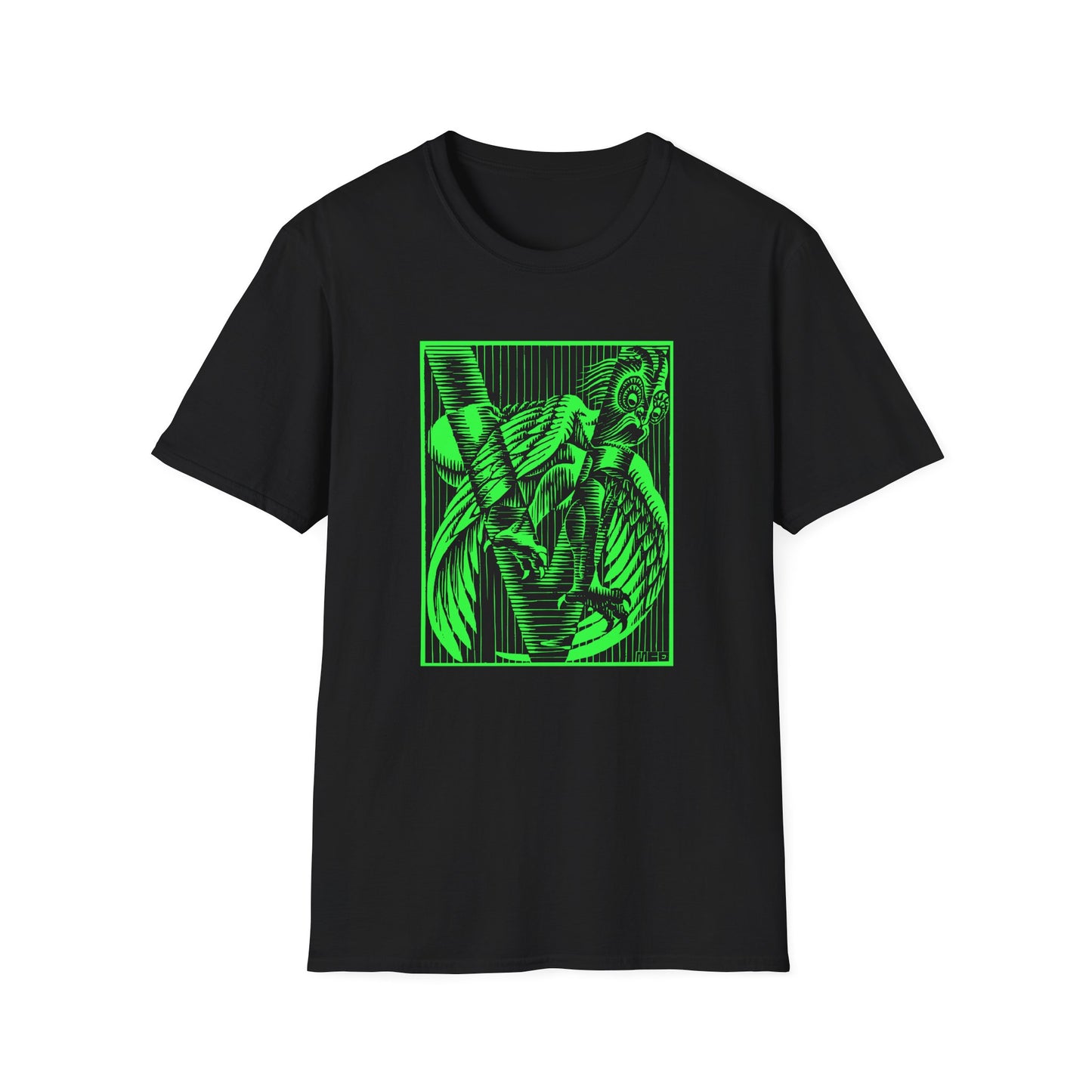 1931 rare m.c escher initial v reproduction in green tshirt