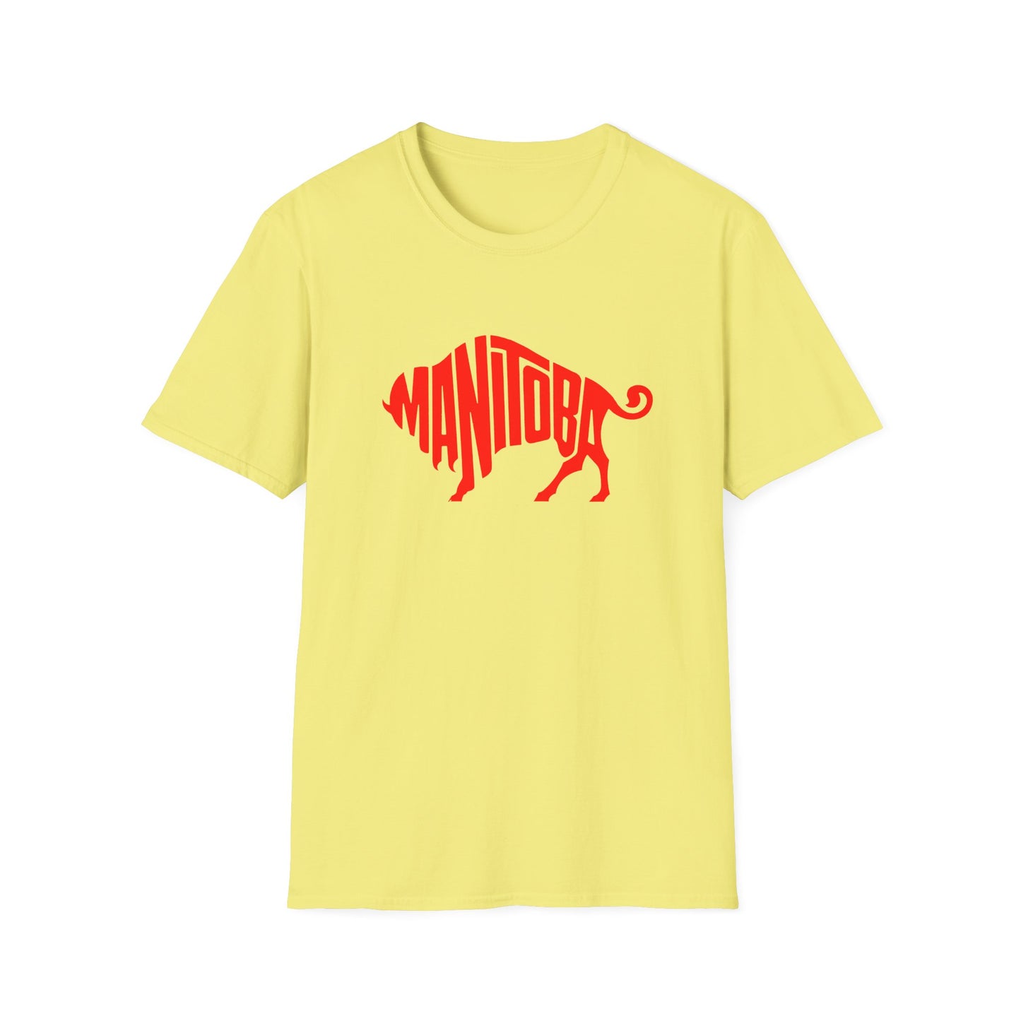 bison shaped manitoba logo from 1960's magazine tshirt