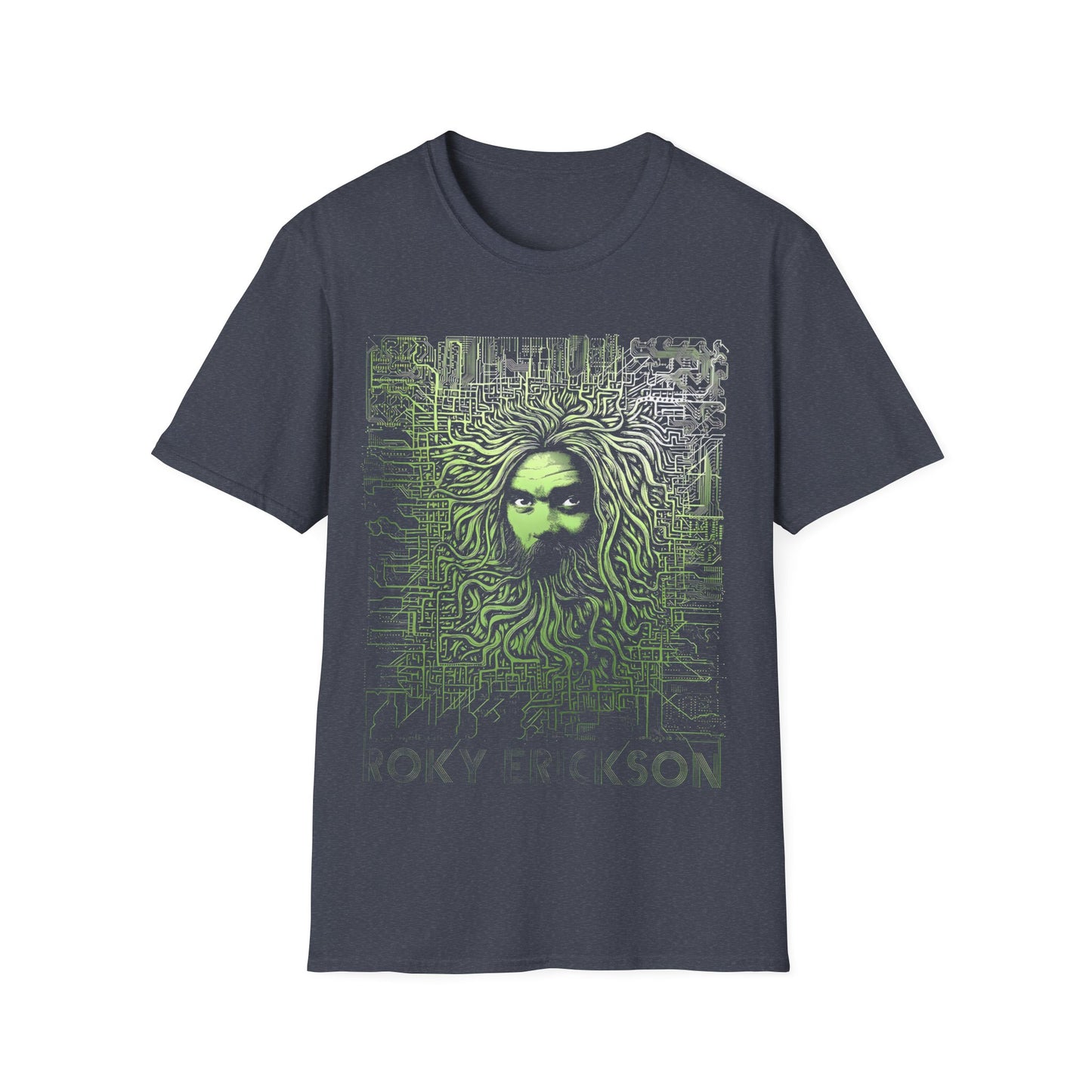 roky erickson tour poster in green tshirt