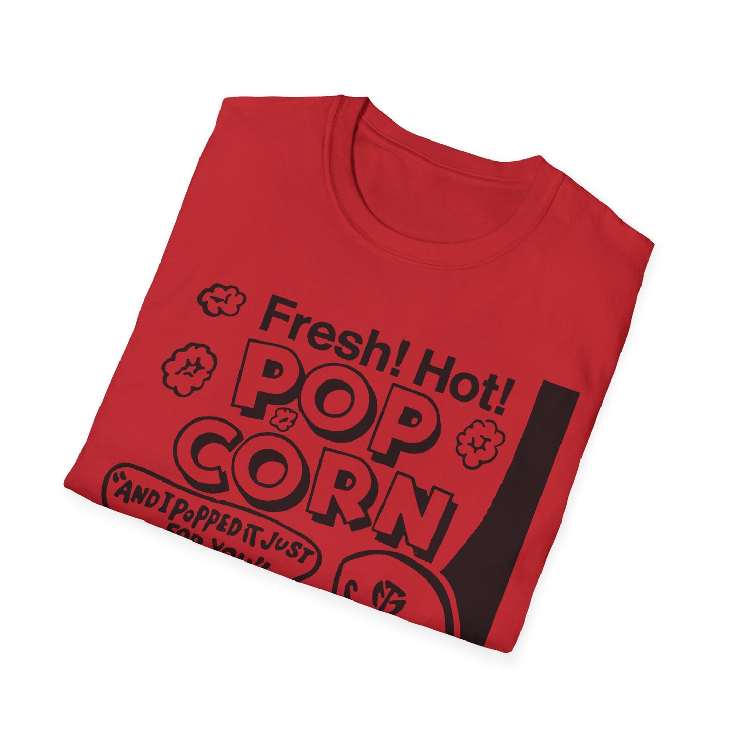 1940s popcorn box logo for martin theatres with a cute little popcorn mascot tshirt