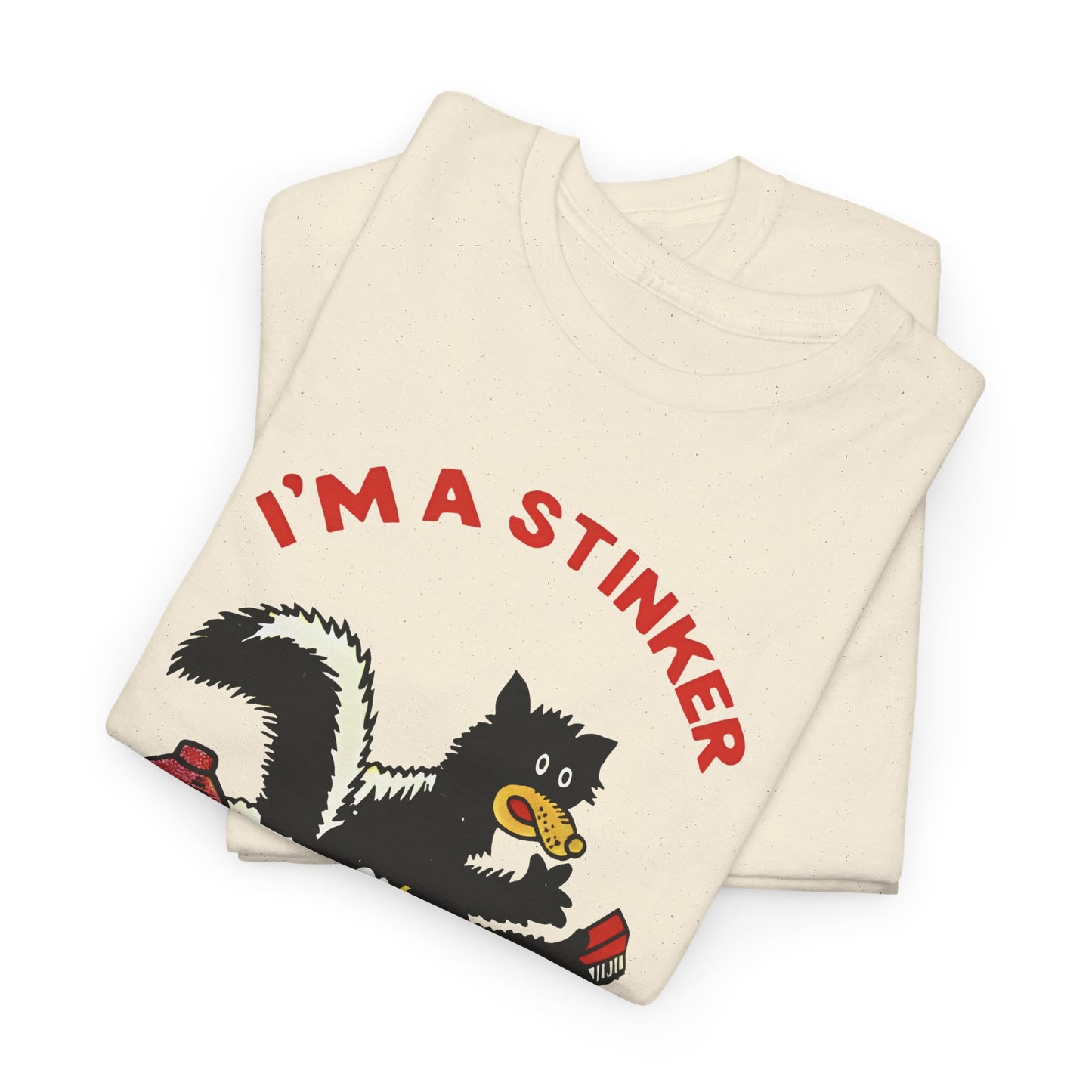 1960s skunk in bath i'm a stinker reproduction tshirt