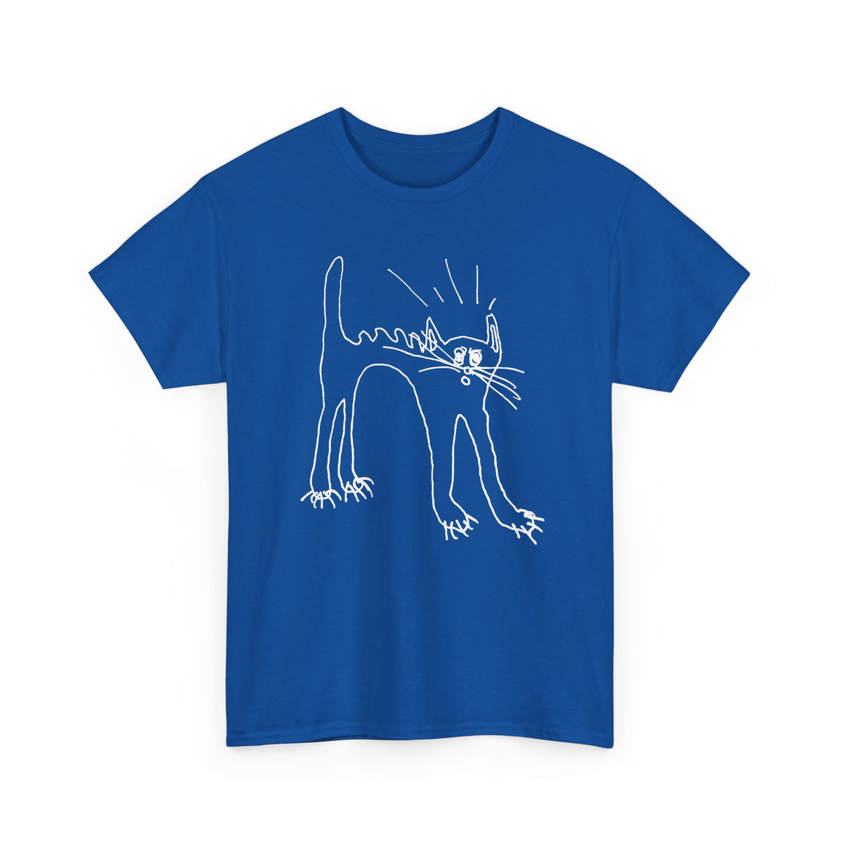 original drawing of a very spooked cat tshirt