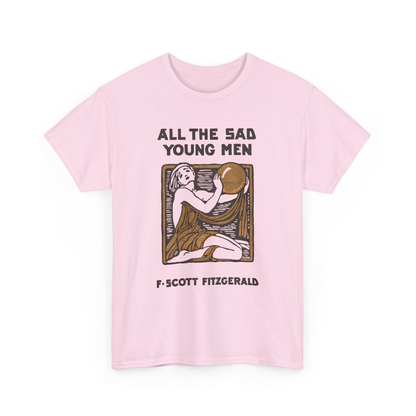 1926 f. scott fitzgerald book cover by cleo damianakes for all the sad young men tshirt
