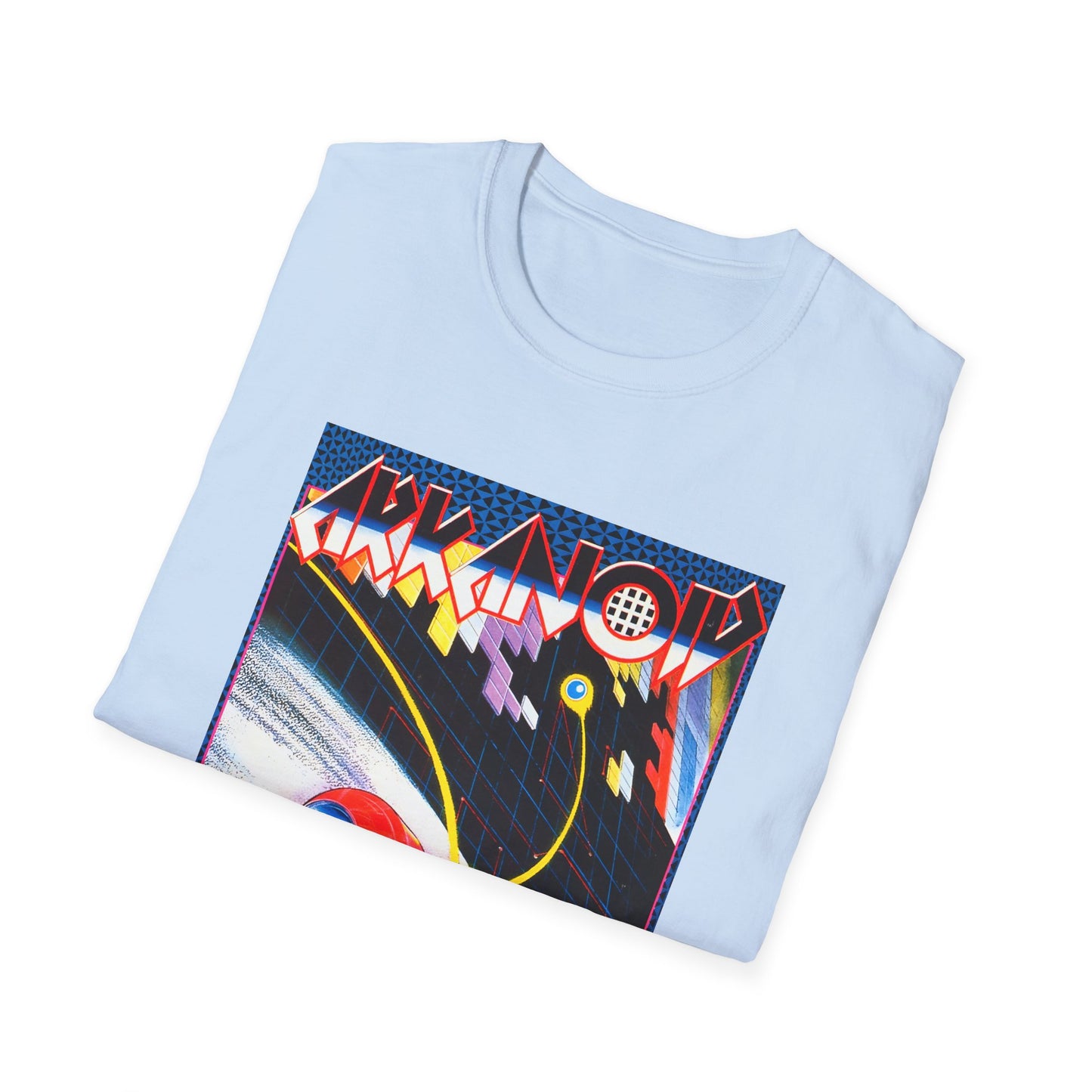 vintage reproduction video game tshirt 1986 arkanoid block breaking game tshirt