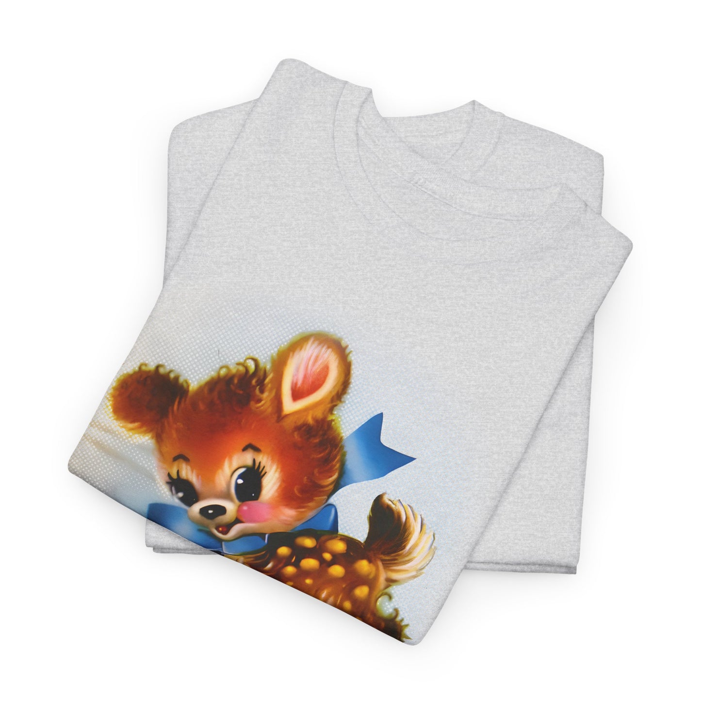 mid twentieth century vintage greeting card cute deer reproduction tshirt