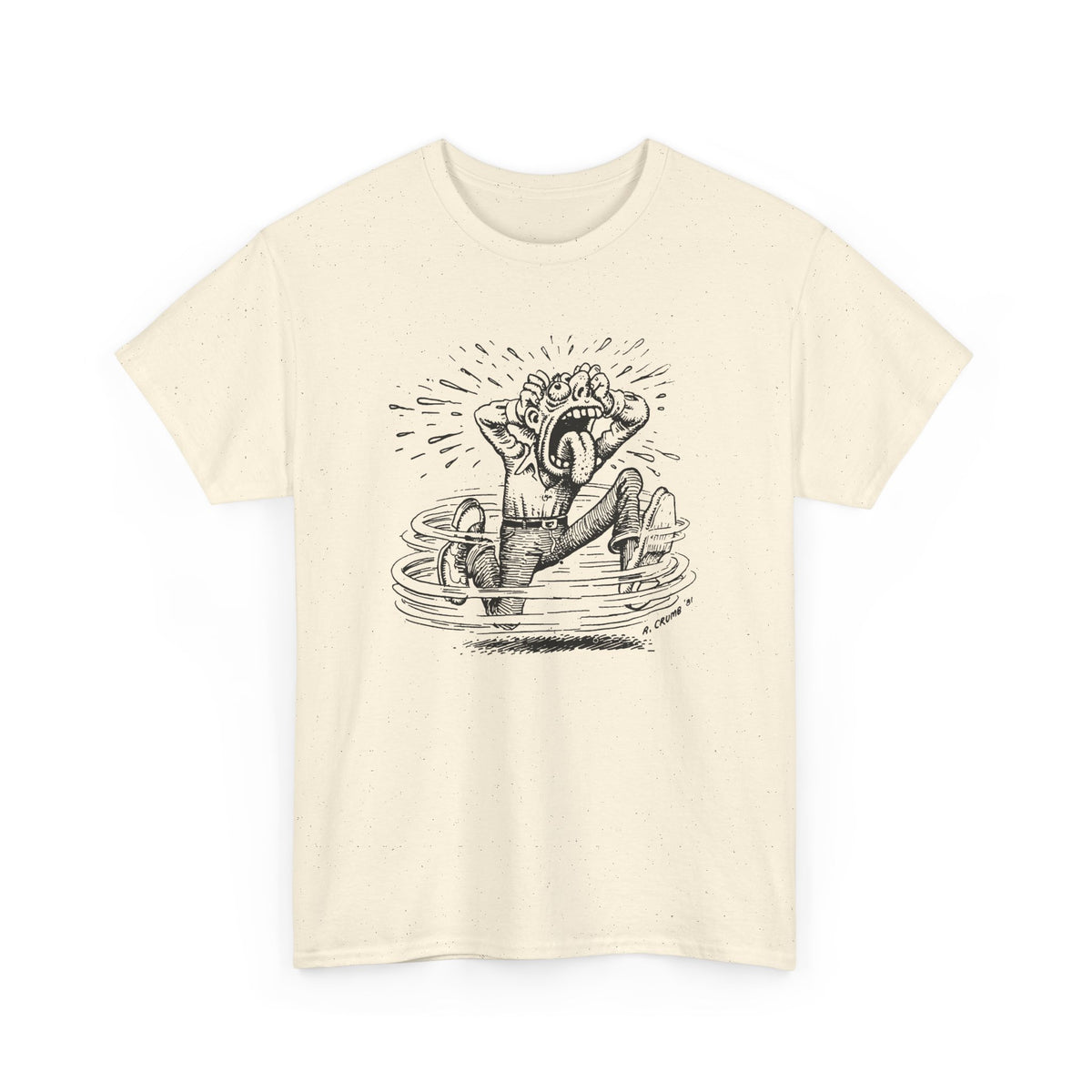 r. crumb man losing it tshirt