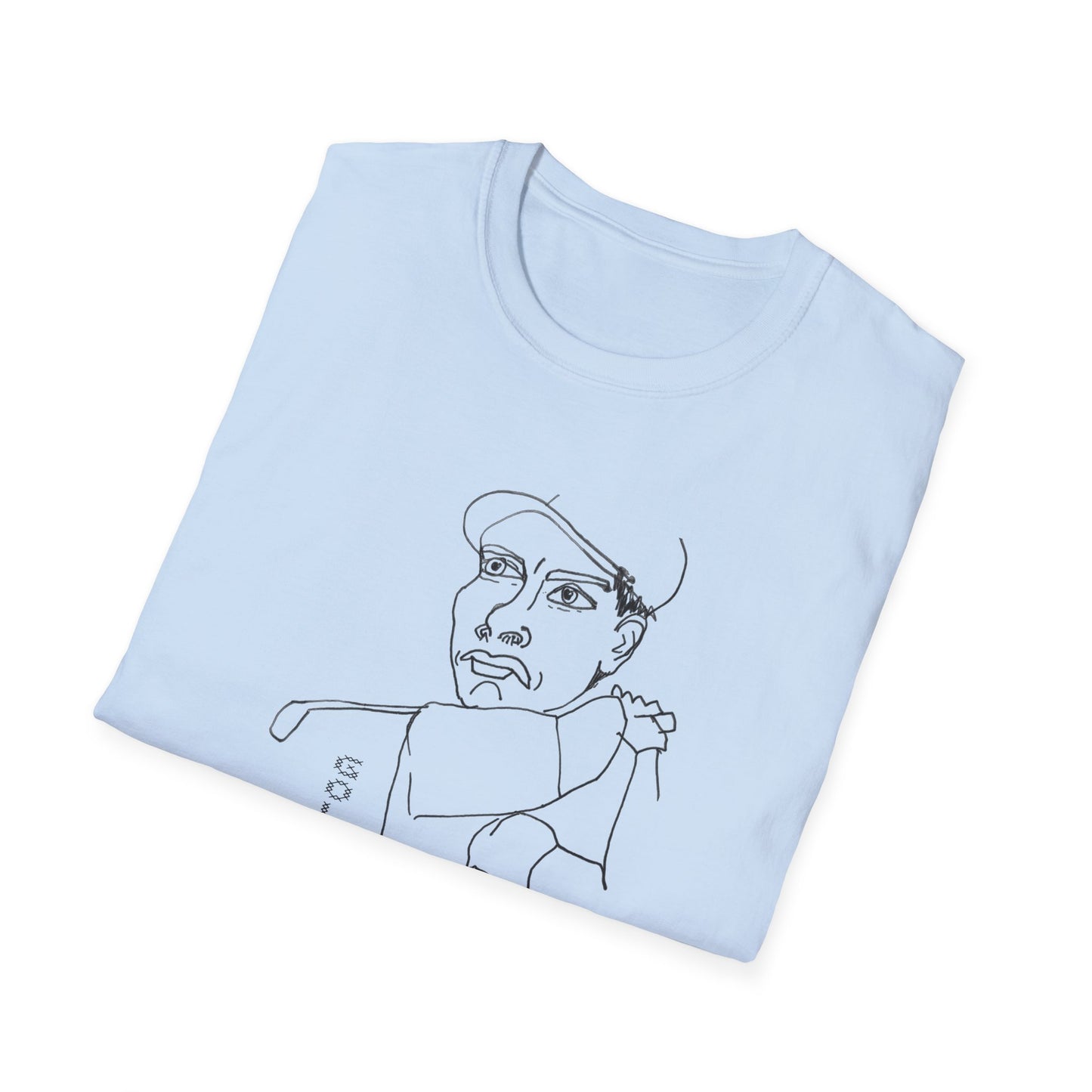 original drawing of a golfing man golf sucks maybe it does maybe it doesn't tshirt