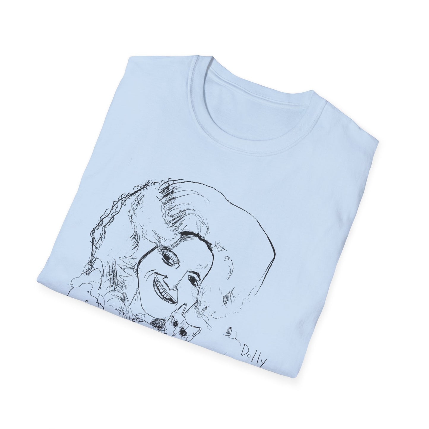 dolly and cat drawing tshirt