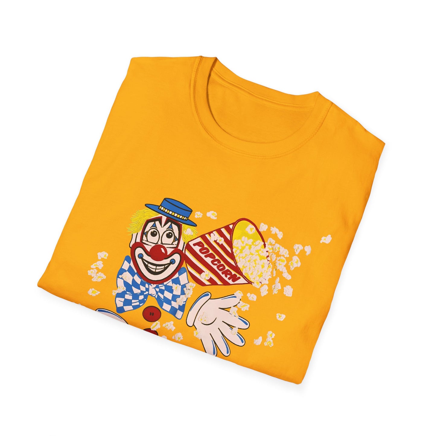 vintage 1980s popcorn clown graphic tshirt