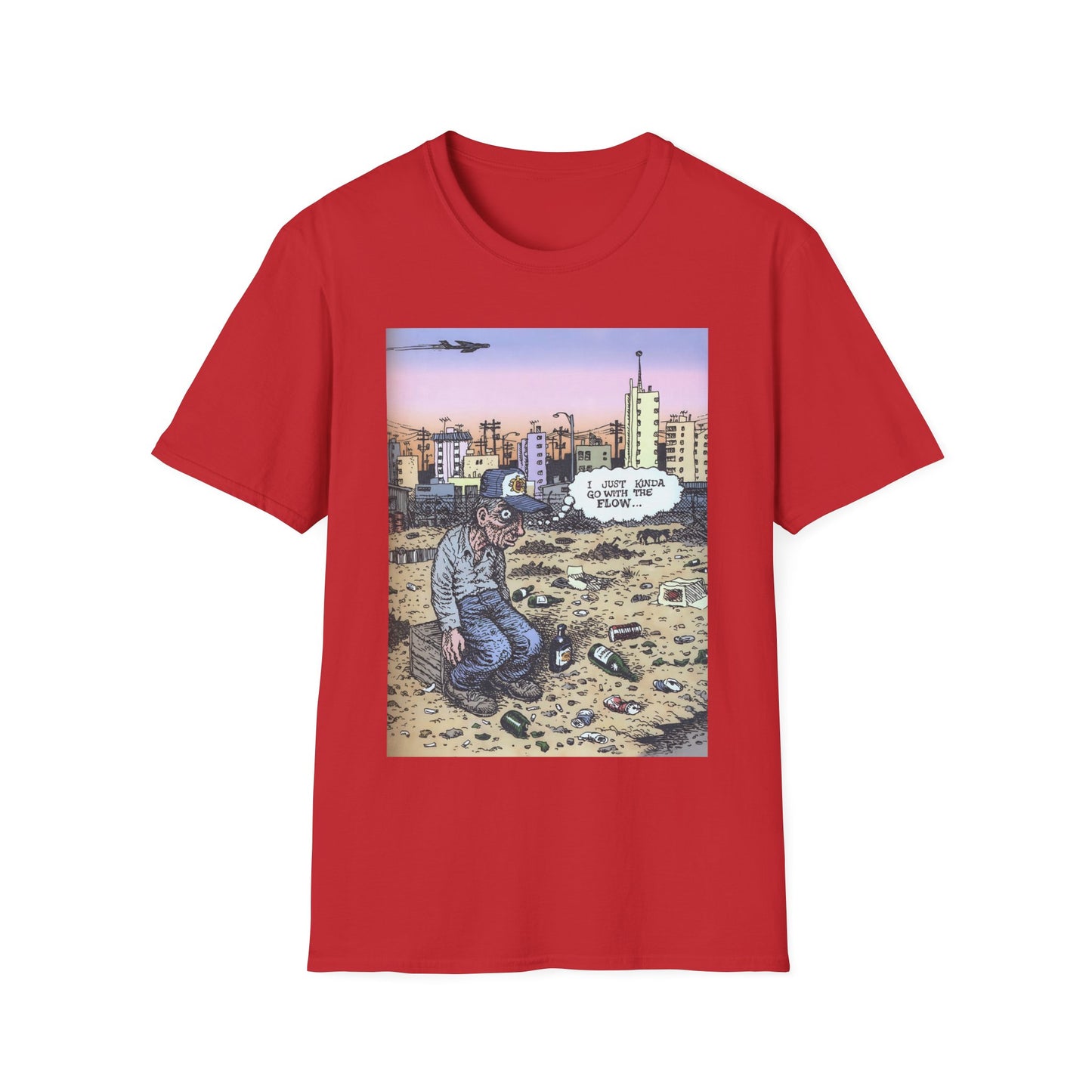 r. crumb i just kinda go with the flow color tshirt