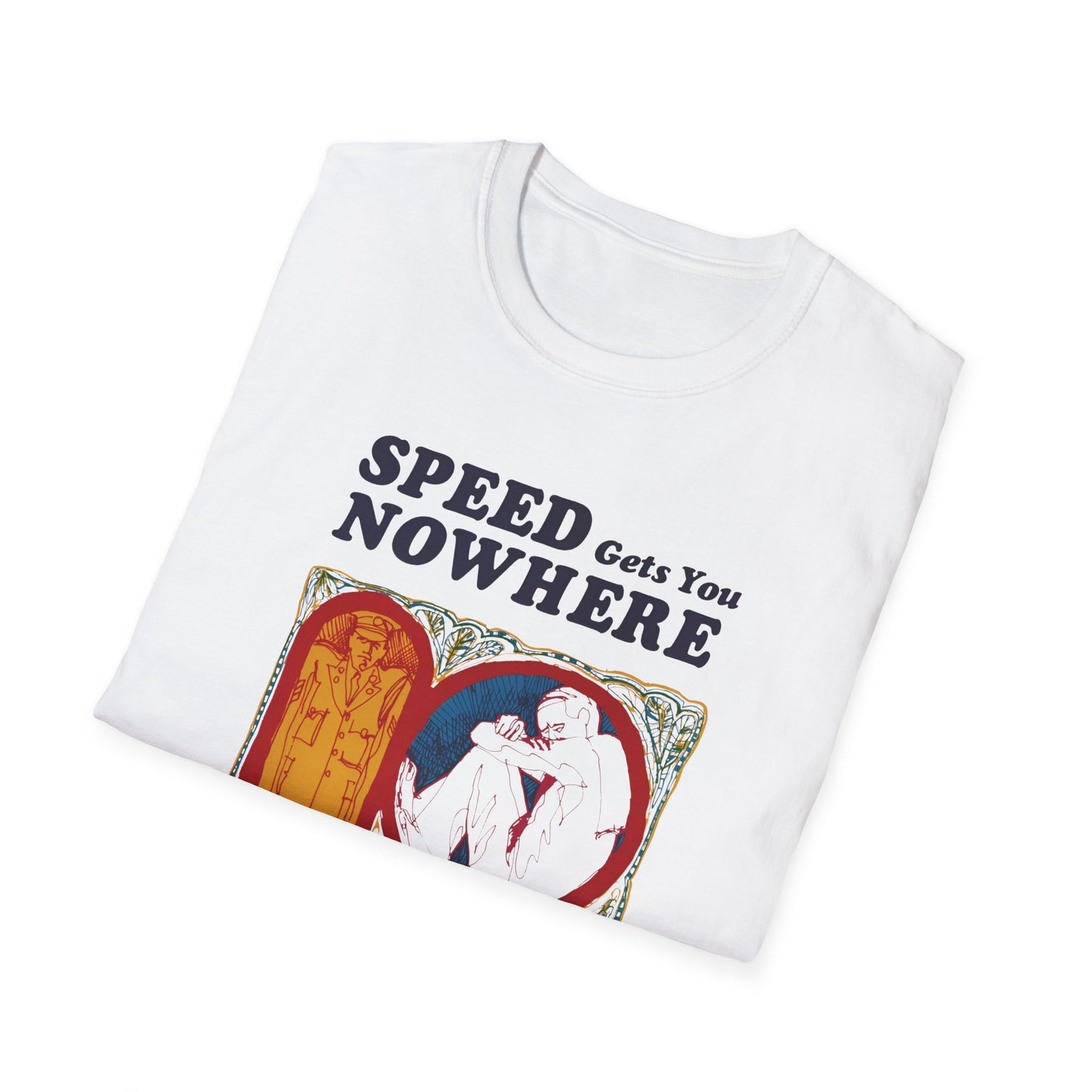 1970s anti drug campaign poster speed gets you nowhere tshirt