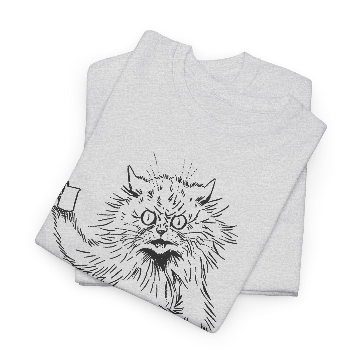 louis wain angry cat with cup reproduction tshirt
