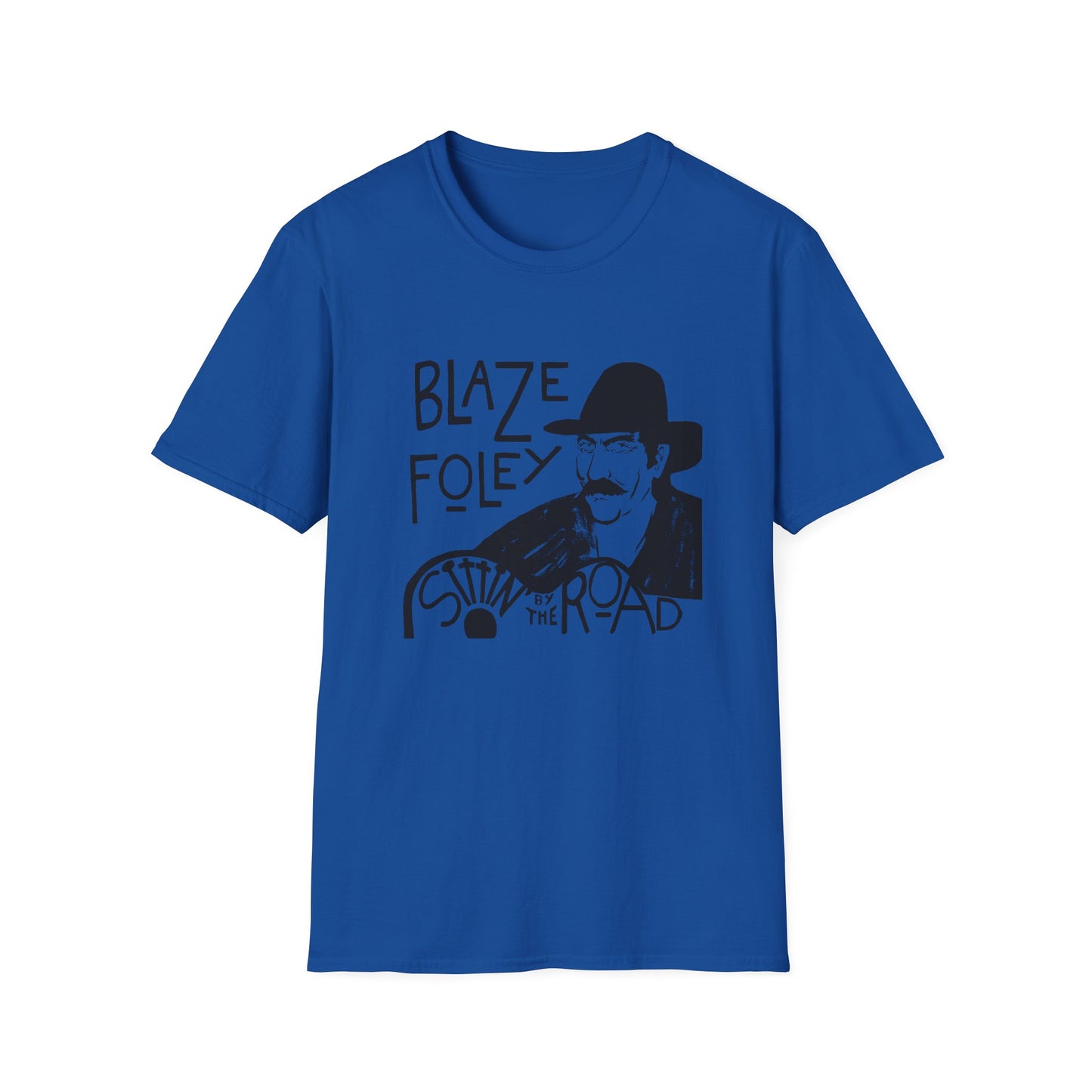 blaze foley sittin' by the road black stencil fan art tshirt