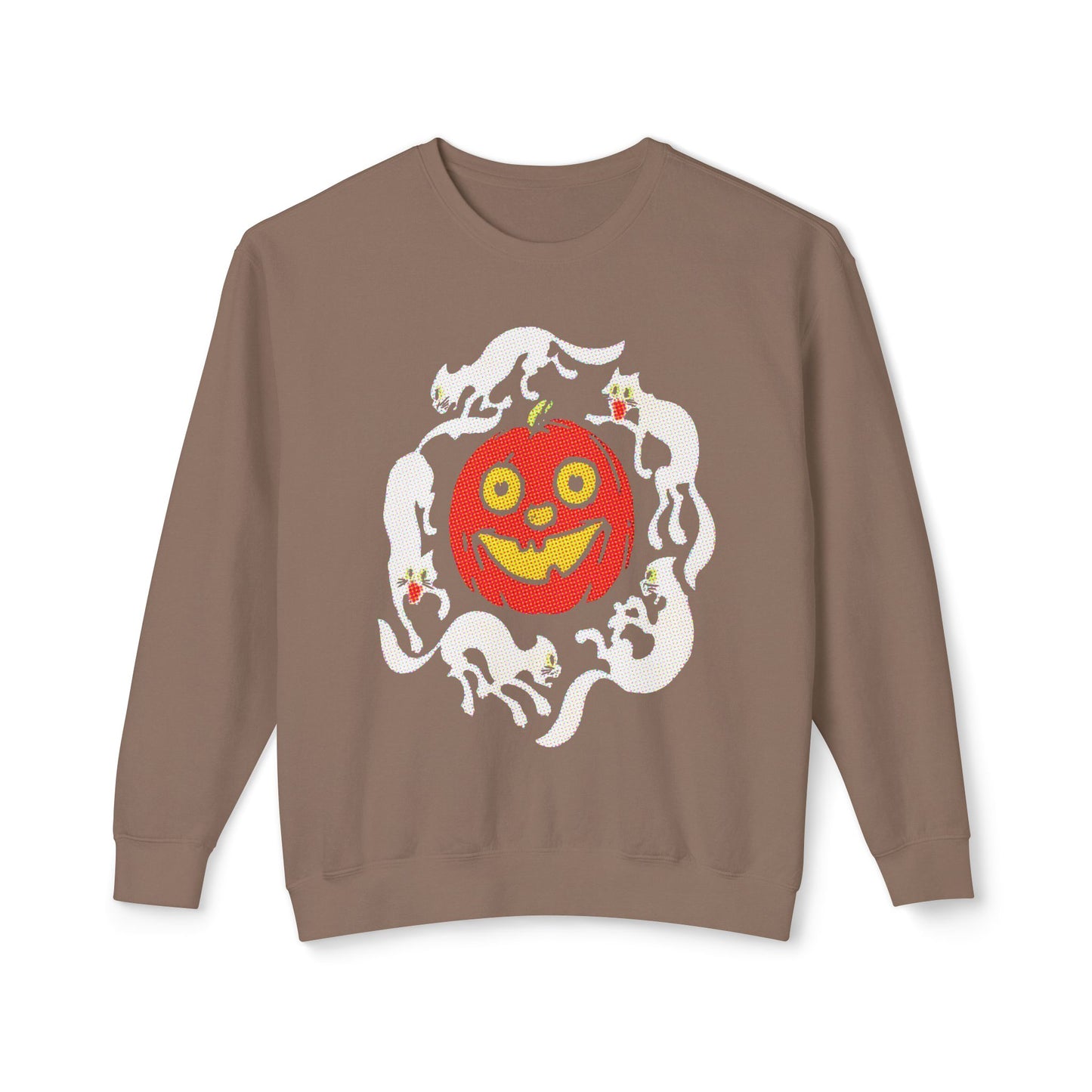 early 1900s halloween crepe paper jacko with cats custom edit 100% cotton sweatshirt