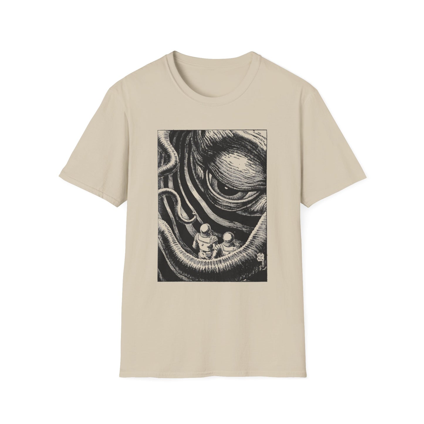 virgil finlay illustration on the edge of the galaxy tshirt