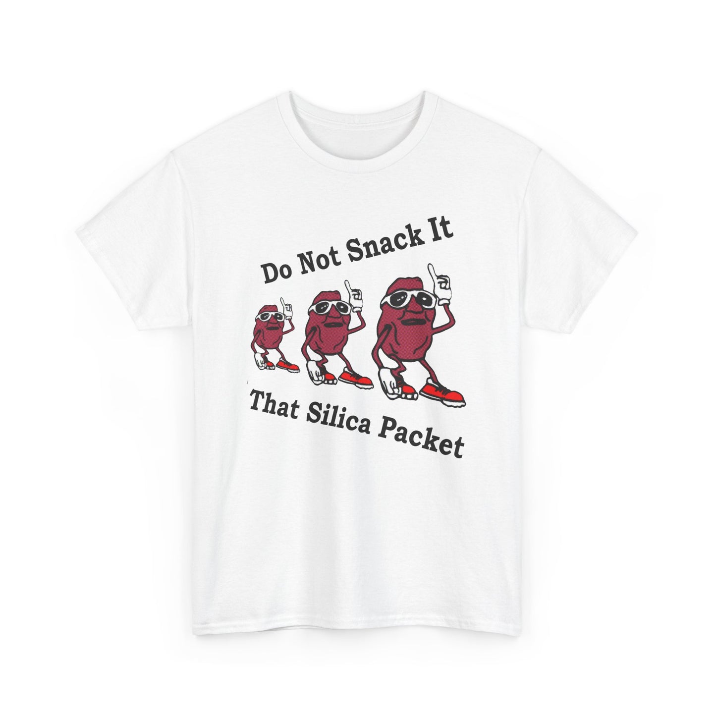vintage california raisins silica gel packet warning reproduction tshirt