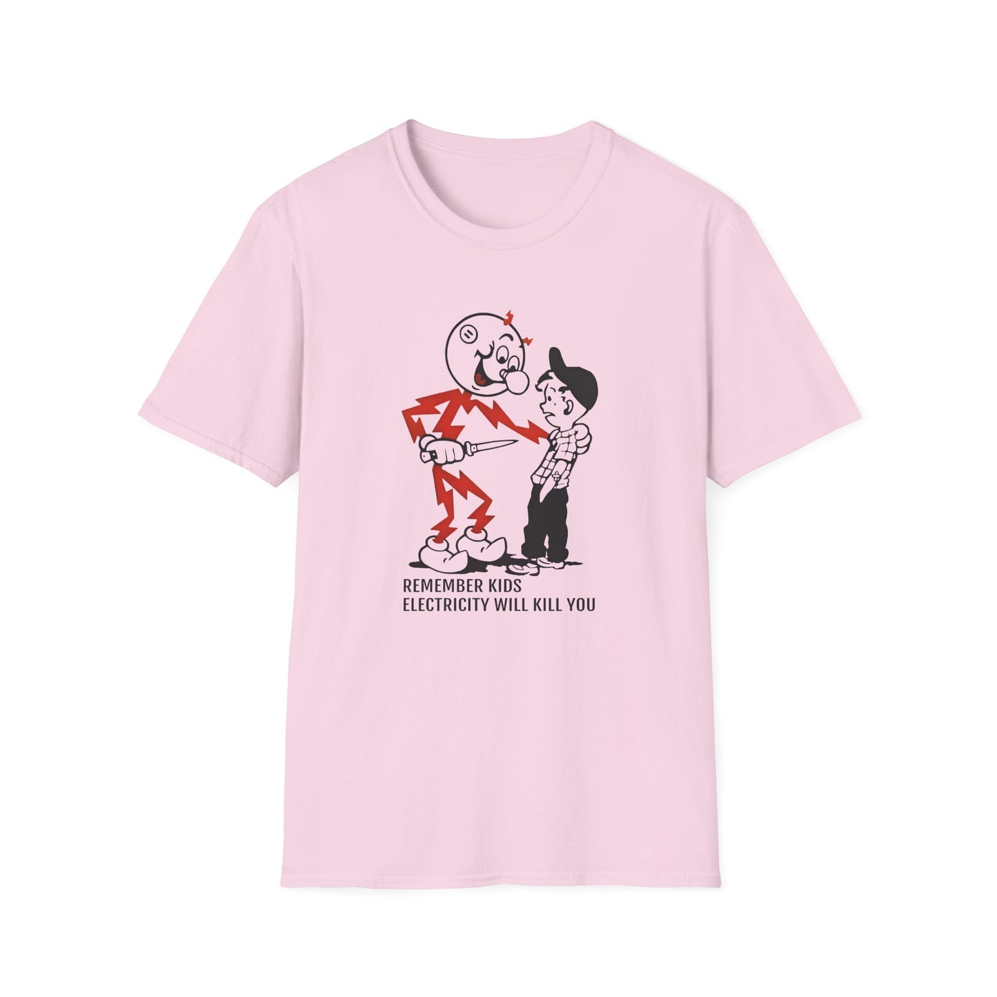 reddy kilowatt remember kids electricity will kill you vintage logo reproduction tshirt