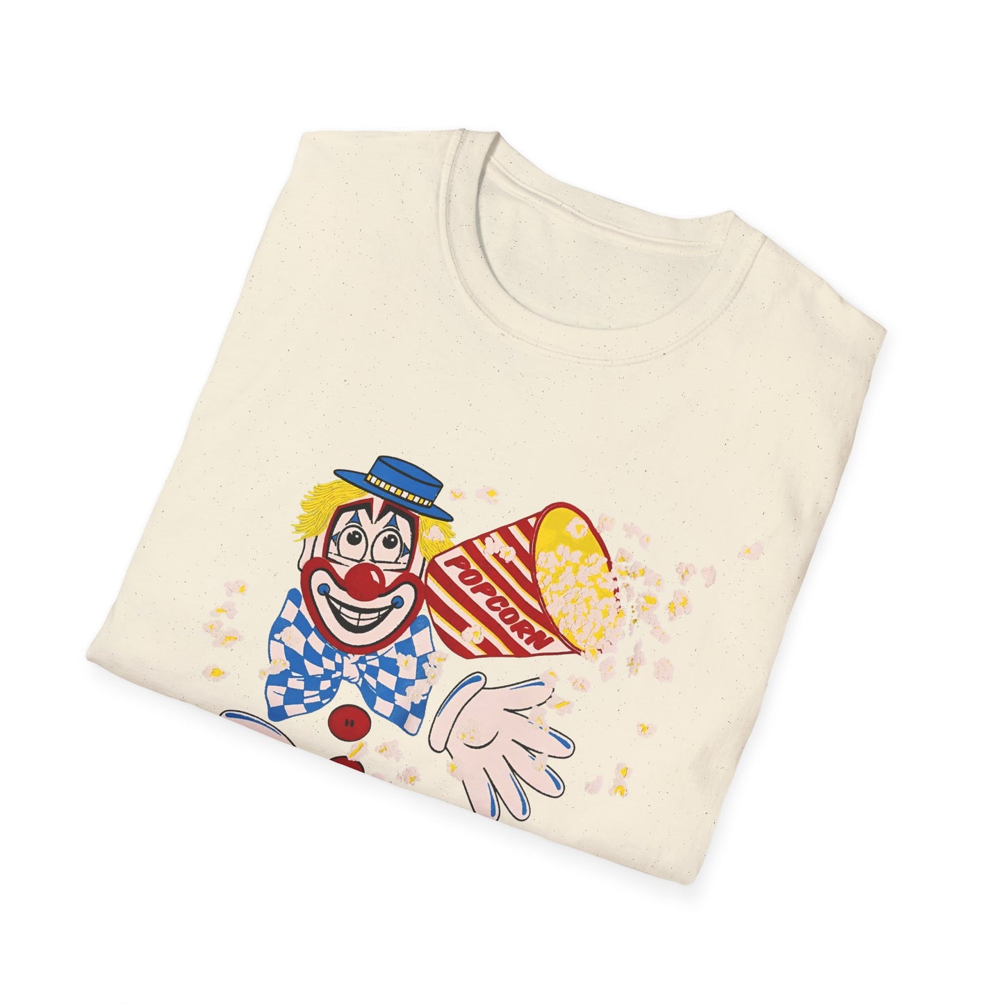 vintage 1980s popcorn clown graphic tshirt